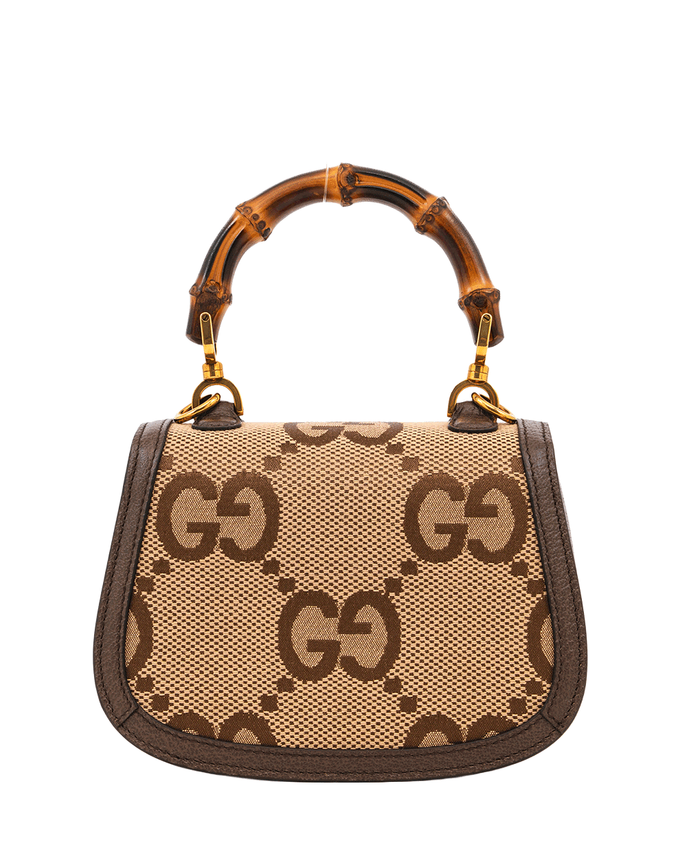 64 NEW GUCCI BAMBOO 1947 MINI BROWN JUMBO GG MONOGRAM GHW 686864 486628 0467