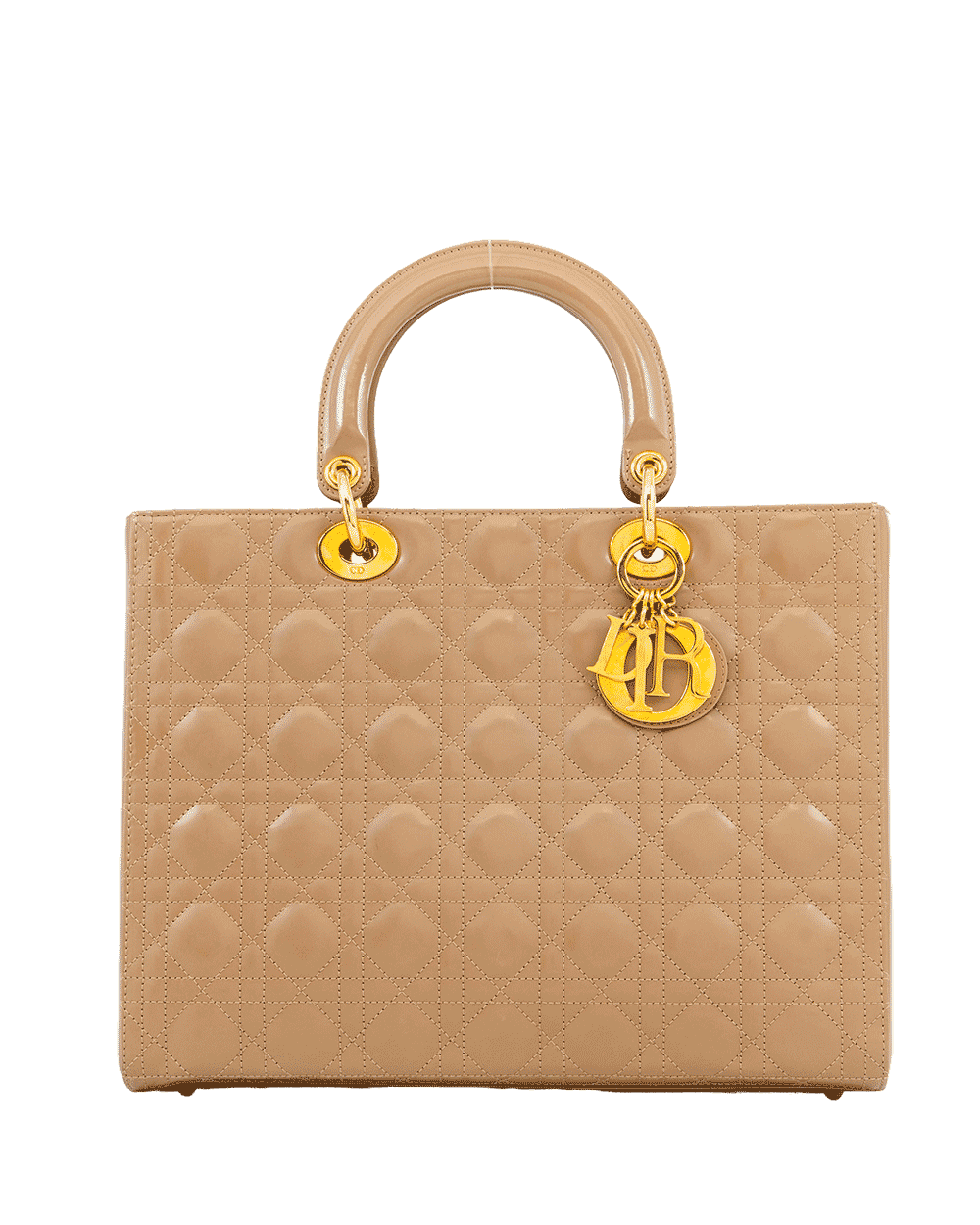 66 DIOR LADY LARGE BROWN PATENT GHW MA 0031 0705