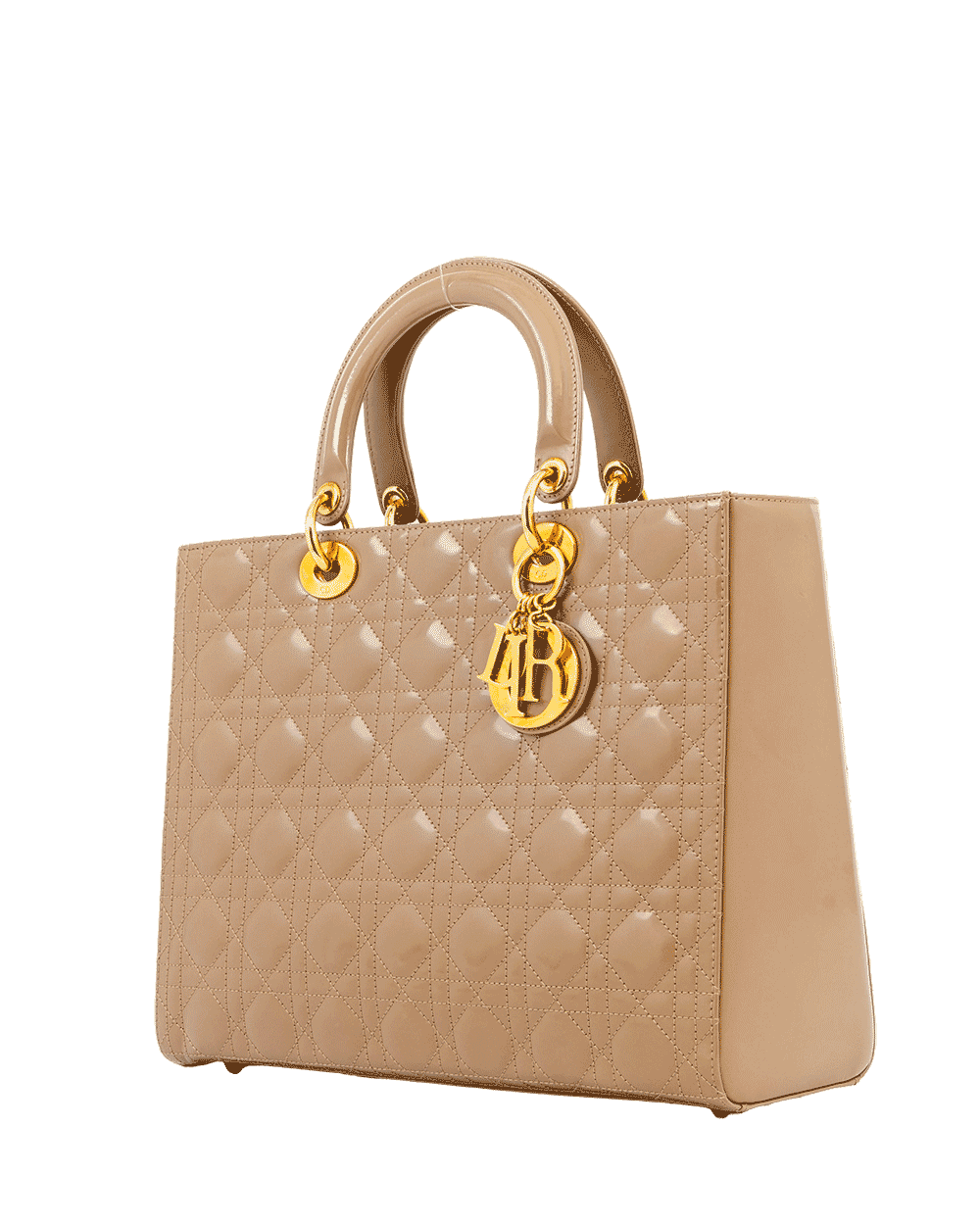 66 DIOR LADY LARGE BROWN PATENT GHW MA 0031 0708