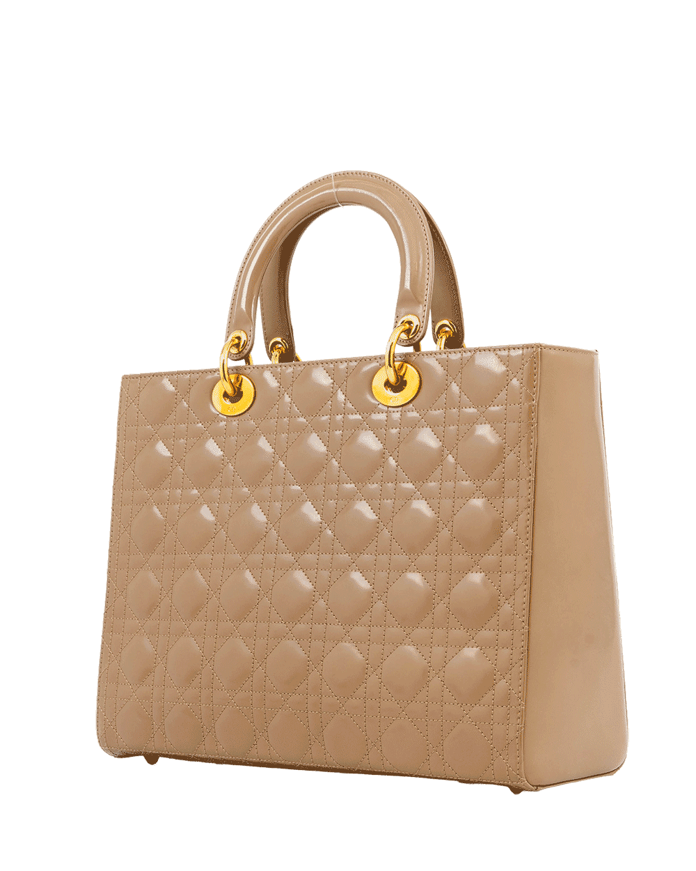 66 DIOR LADY LARGE BROWN PATENT GHW MA 0031 0709