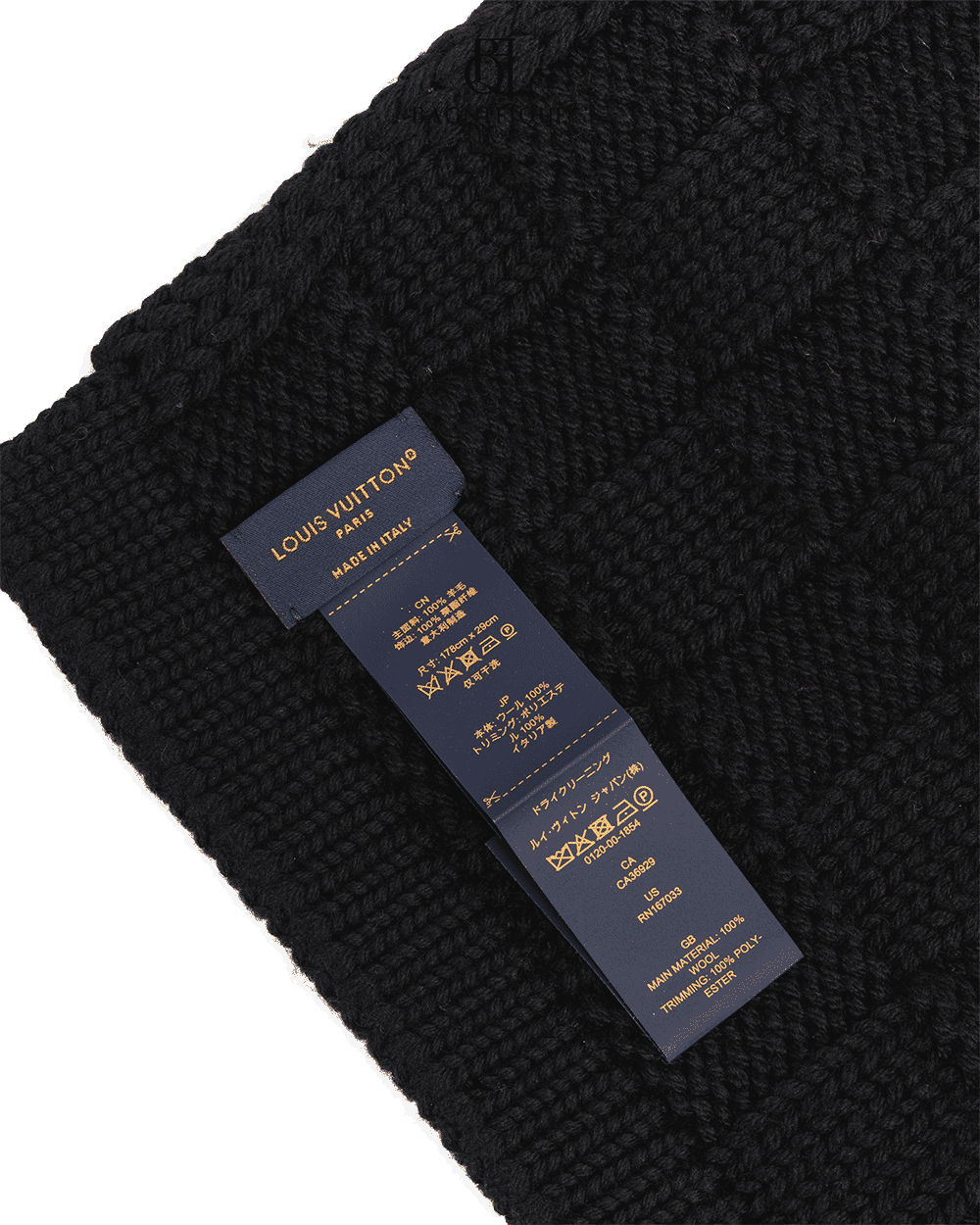 67 LV SNUG SCARF S BLACK WOOL 1312