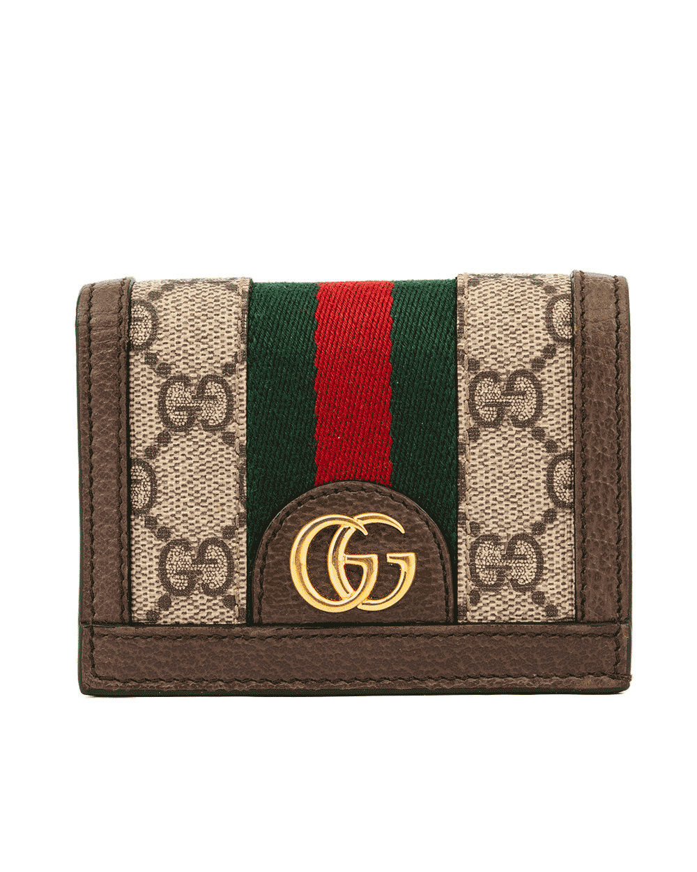 69 GUCCI OPHIDIA BIFOLD WALLET SHORT BROWN RED GREEN GG MONOGRAM CANVAS GHW 523155 0959 1085