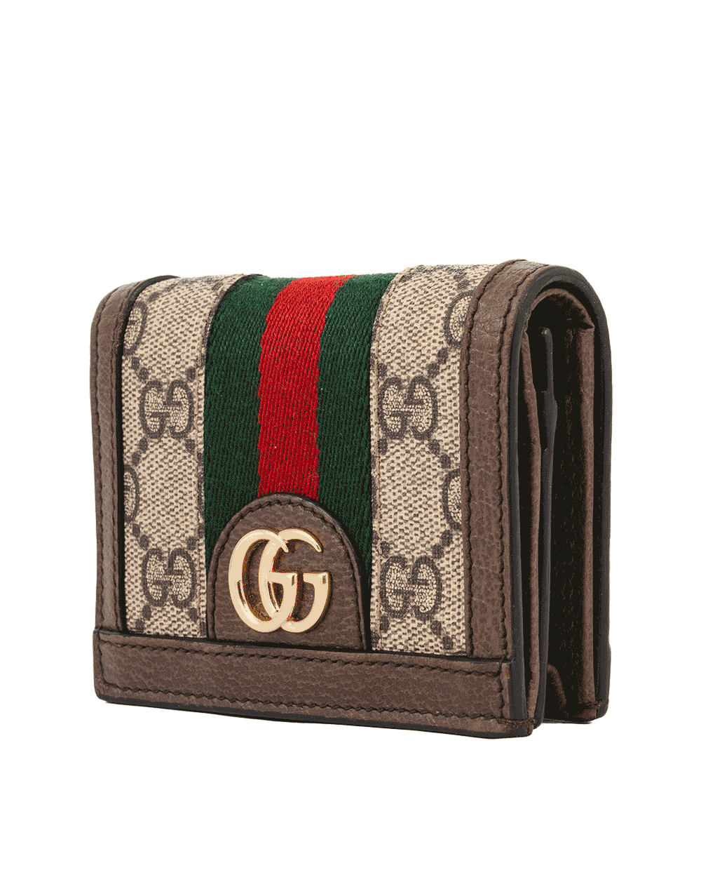 69 GUCCI OPHIDIA BIFOLD WALLET SHORT BROWN RED GREEN GG MONOGRAM CANVAS GHW 523155 0959 1086
