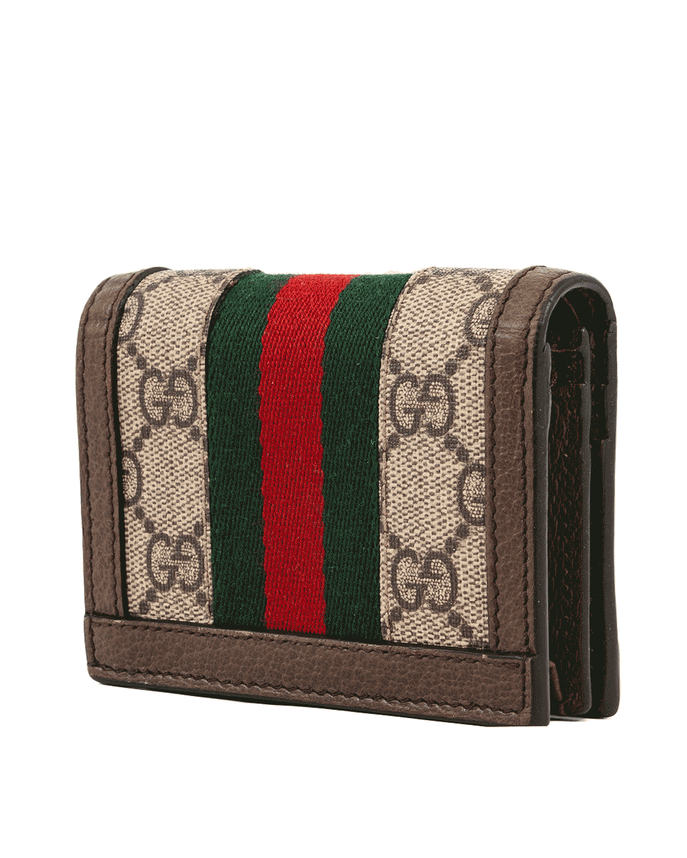 69 GUCCI OPHIDIA BIFOLD WALLET SHORT BROWN RED GREEN GG MONOGRAM CANVAS GHW 523155 0959 1087