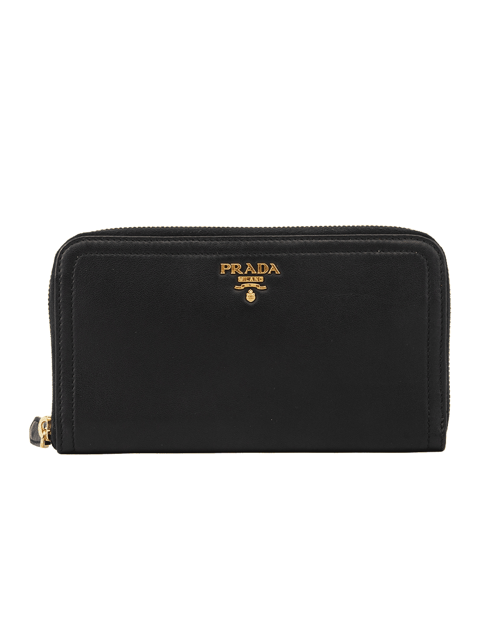 69 PRADA ZIPPY WALLET LONG BLACK BEIGE CALF GHW 0217