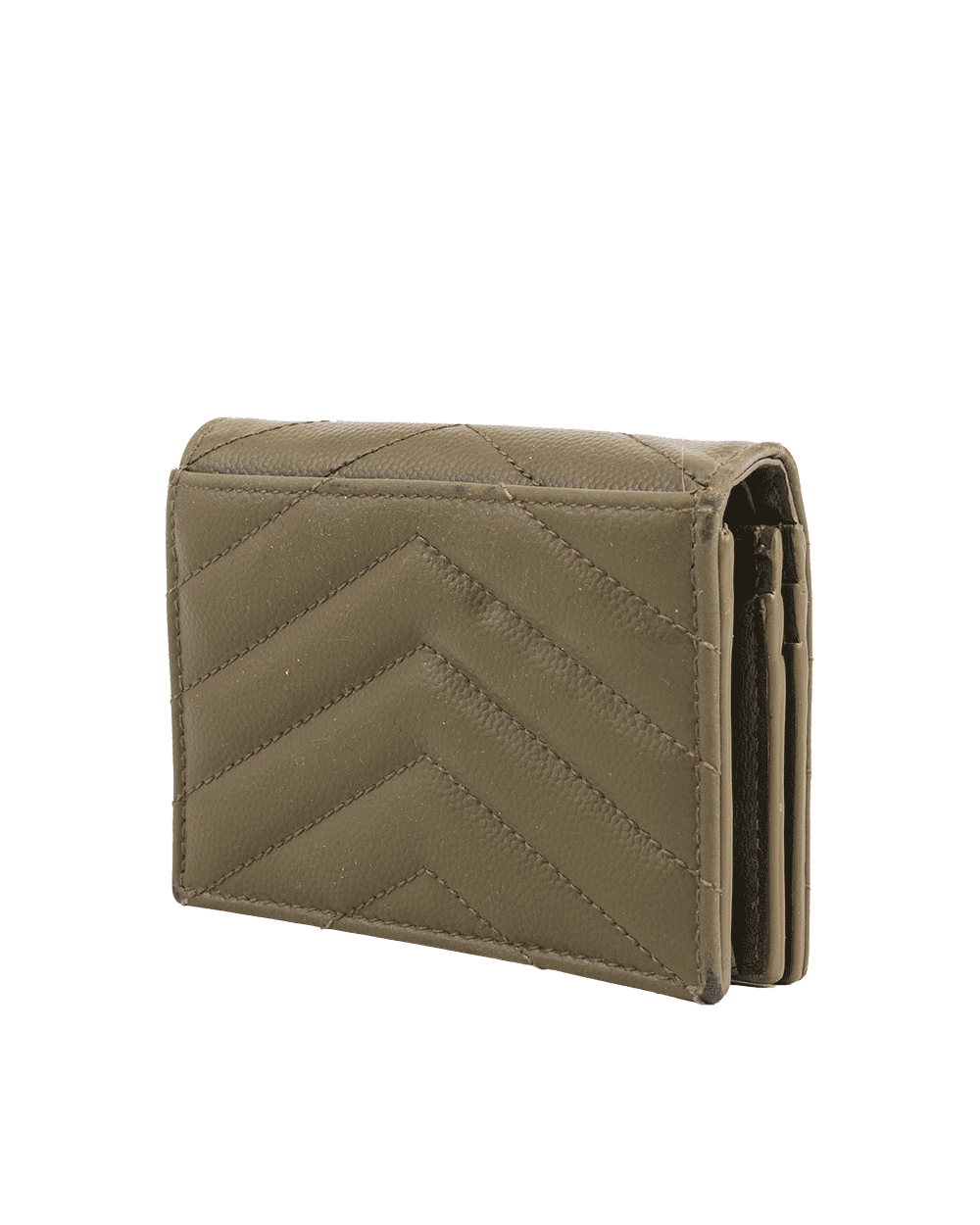 7 YSL BI FOLD WALLET SHORT KHAKI CHEVRON GHW YBL 530841 0221 0262