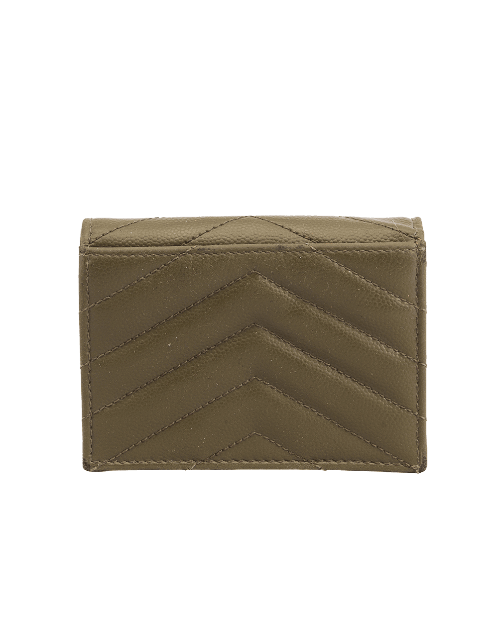 7 YSL BI FOLD WALLET SHORT KHAKI CHEVRON GHW YBL 530841 0221 0263