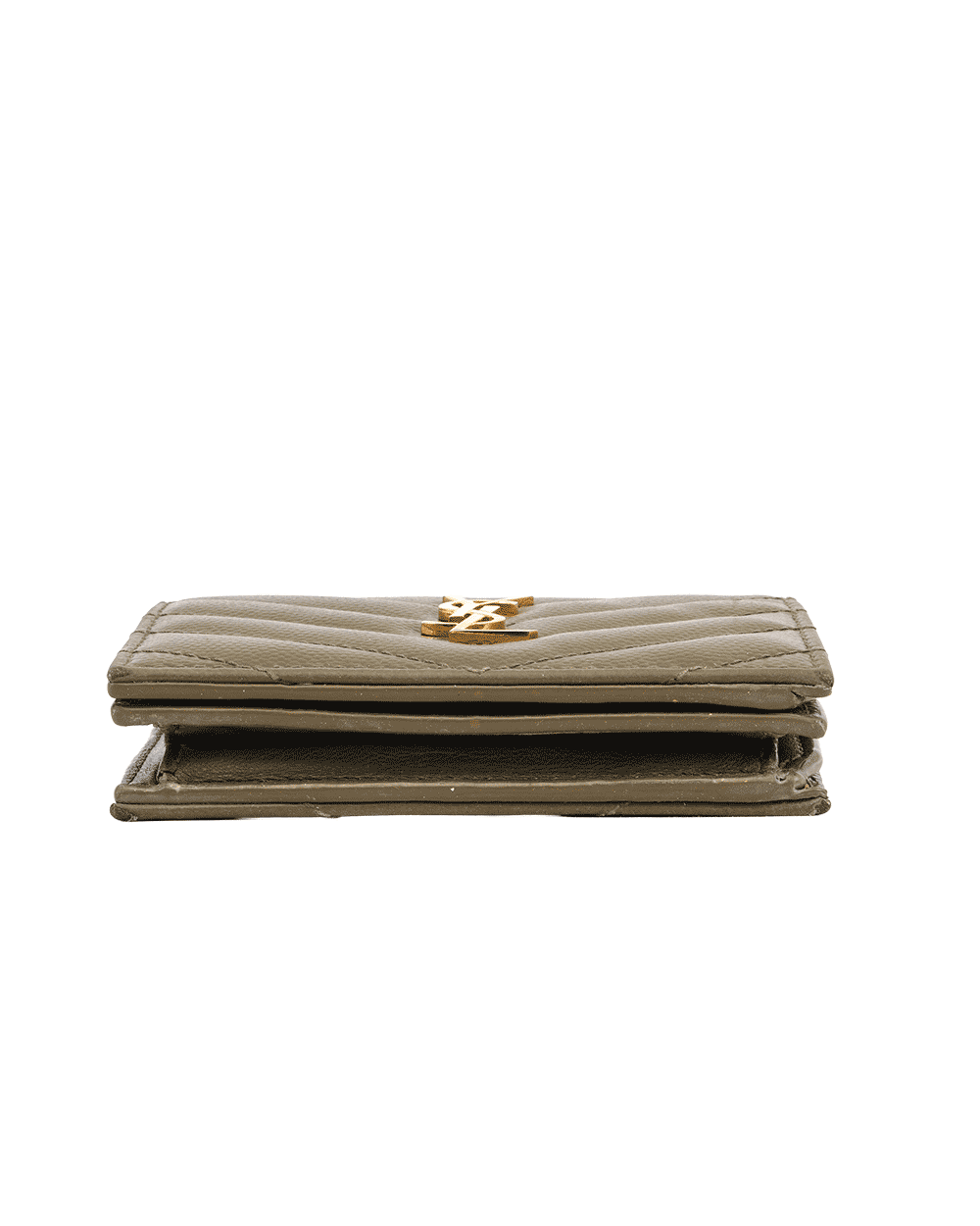 7 YSL BI FOLD WALLET SHORT KHAKI CHEVRON GHW YBL 530841 0221 0264