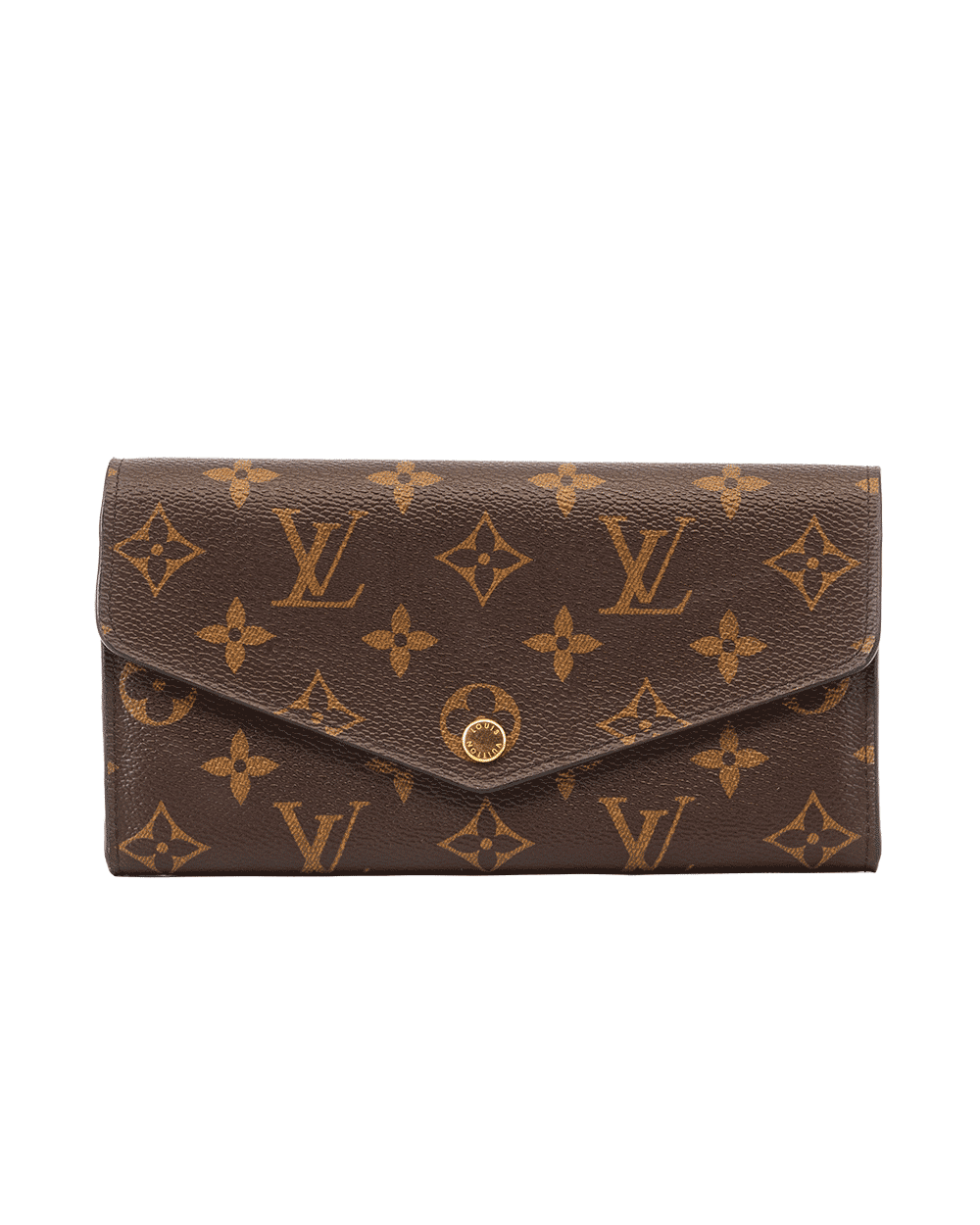 71 LV SARAH WALLET LONG BROWN MONOGRAM CANVAS GHW 0208