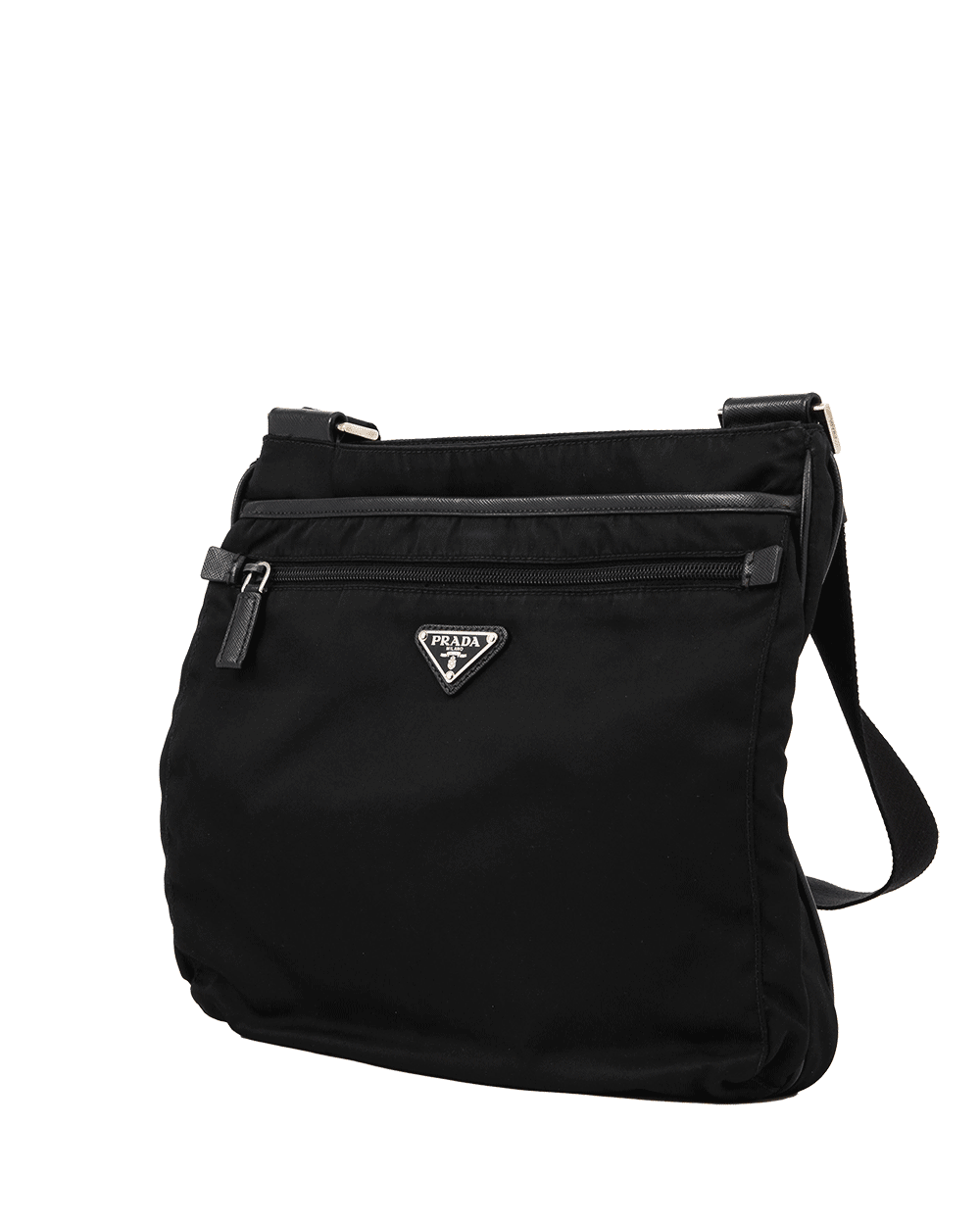 75 BOTTEGA MESSENGER BLACK CALF BHW 0419