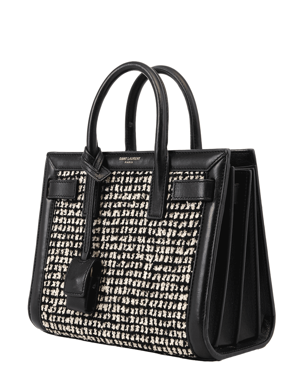 75 YSL SAC DE JOUR NANO BLACK TWEED & CALF GHW 1201