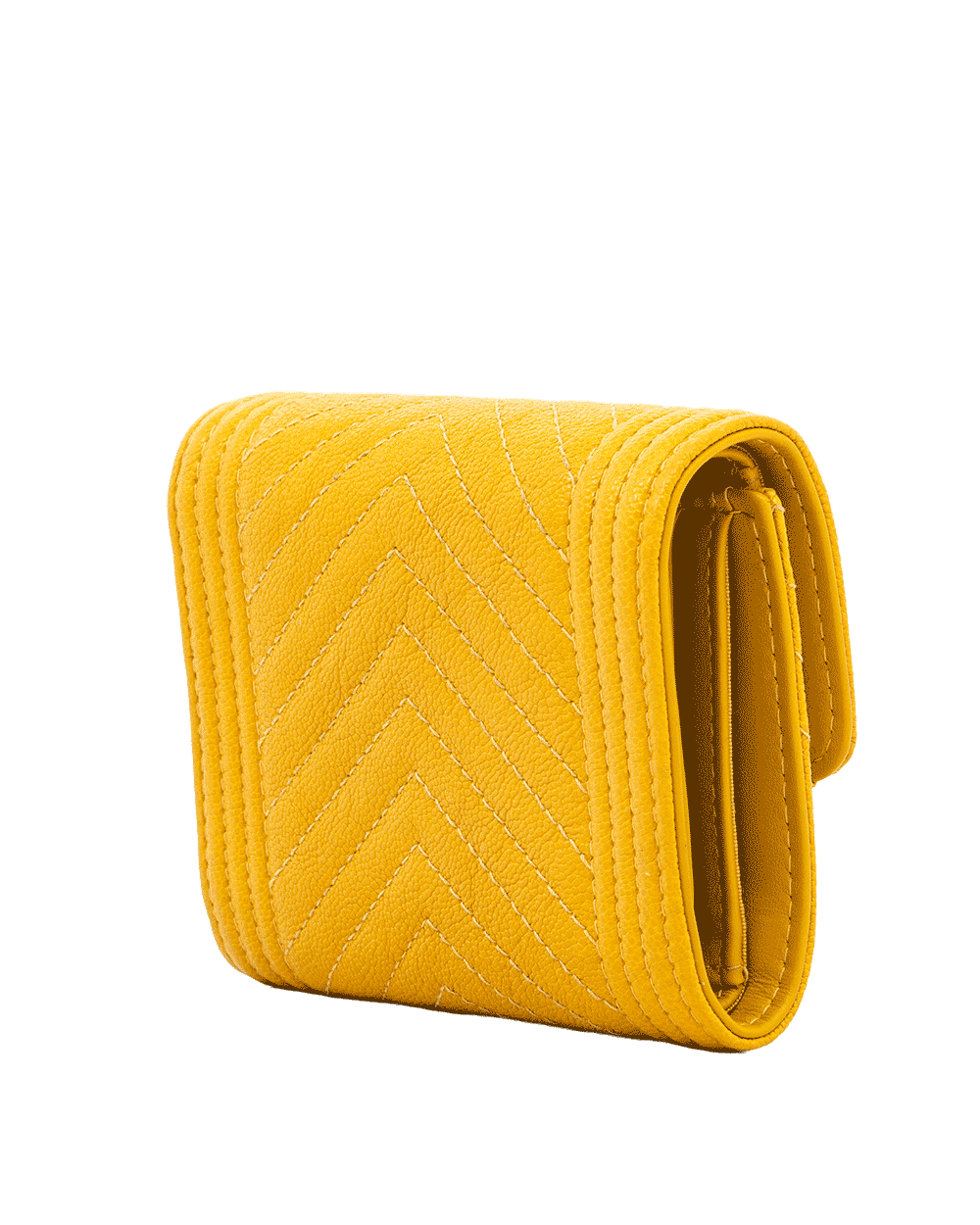 77 CHANEL TRI FOLD WALLET SHORT YELLOW CAVIAR GHW 28355695 1813