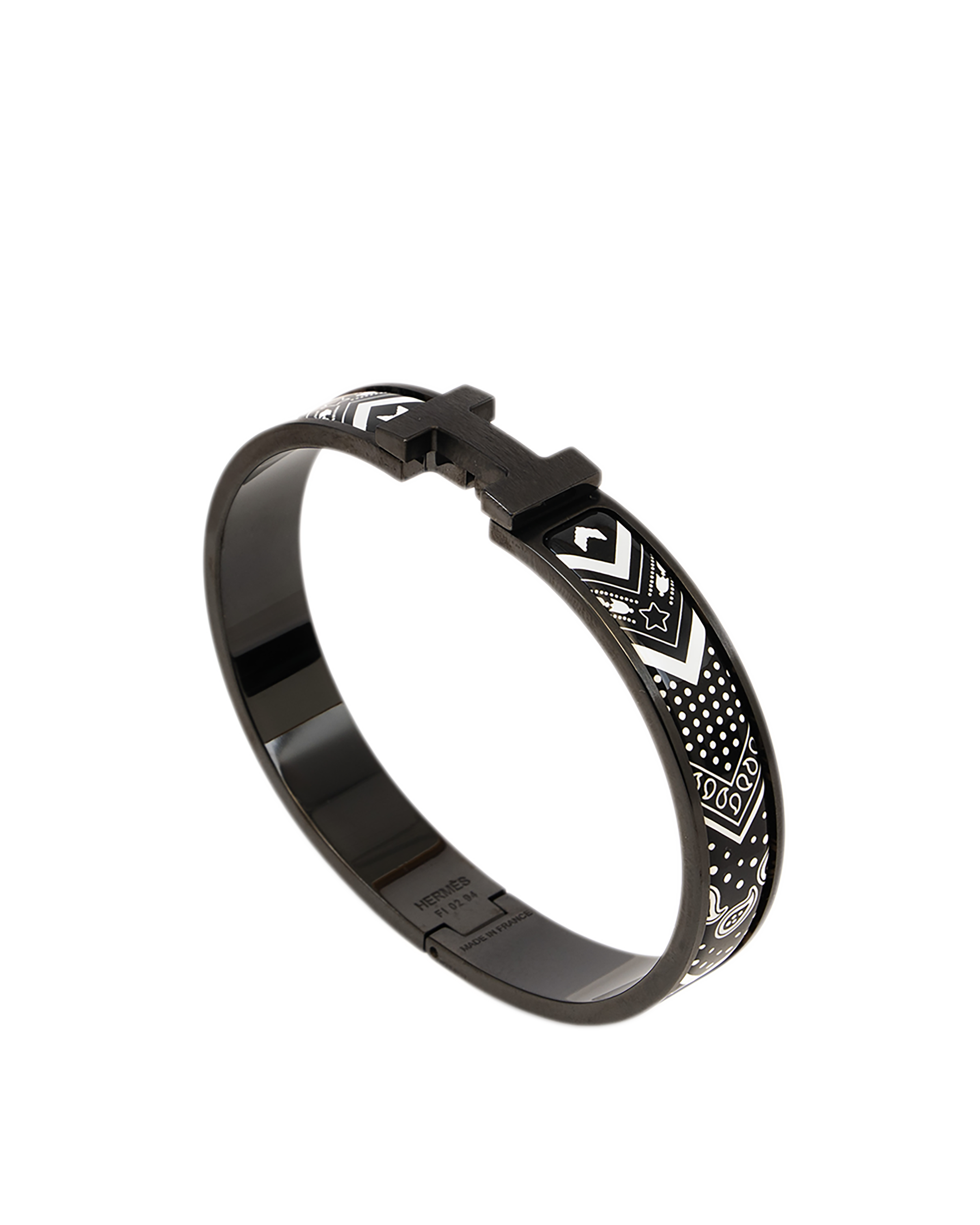 7HERMES CLIC HH CHEVAL MIRAGE BRACELET T6 SO BLACK BHW FI 02 94 1235