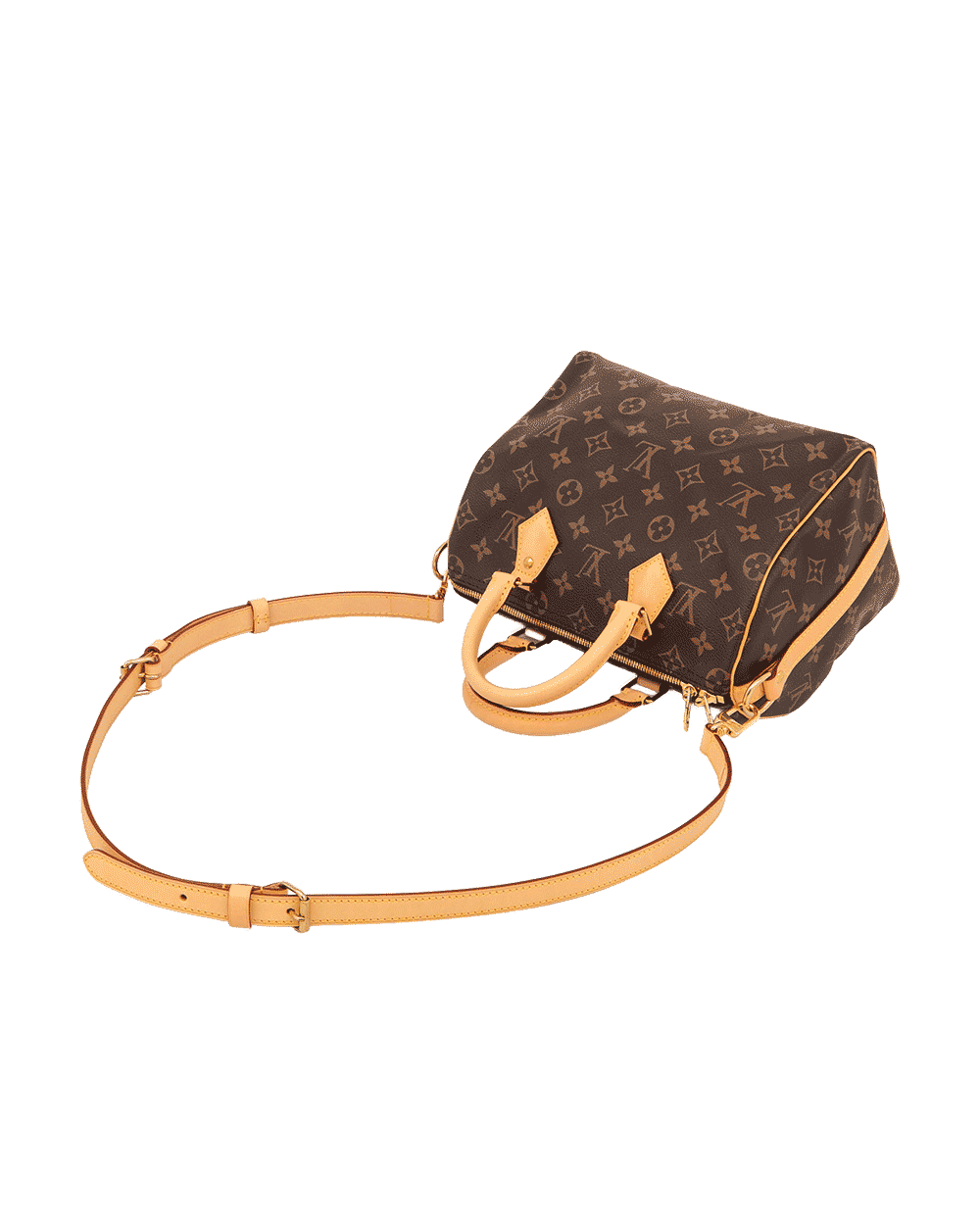 80 LV SPEEDY BAND 25 BROWN MONOGRAM CANVAS GHW MICROCHIP 1418