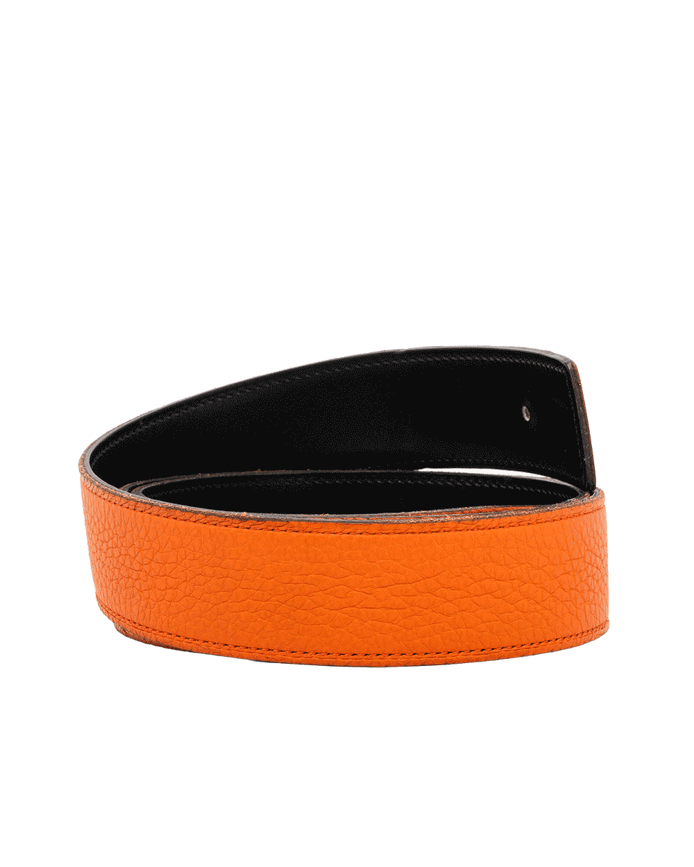 85 HERMES BELT 32 MM 90 ORANGE H NOIR L SQ C 1684