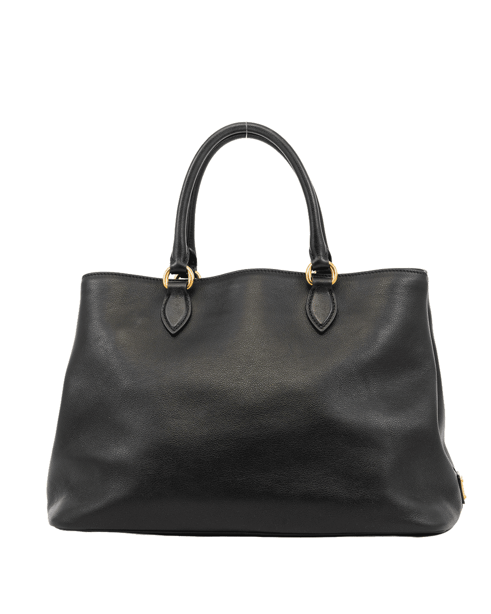 88 PRADA GLACE TOTE BAG BLACK CALF GHW MICROCHIP 1291