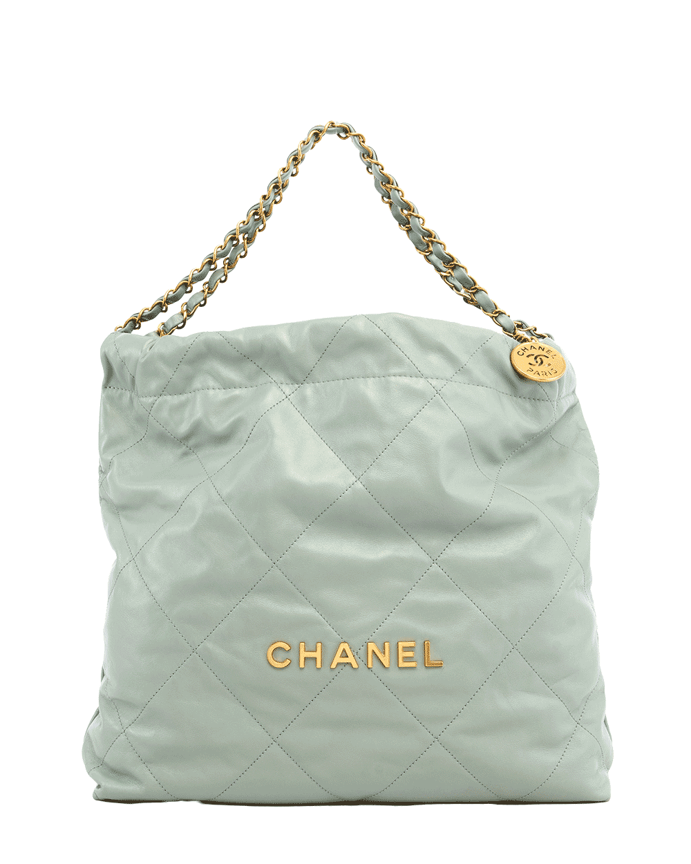 9 CHANEL TOTE 22 SMALL BLUE LAMB GHW NGJJ4864 1645