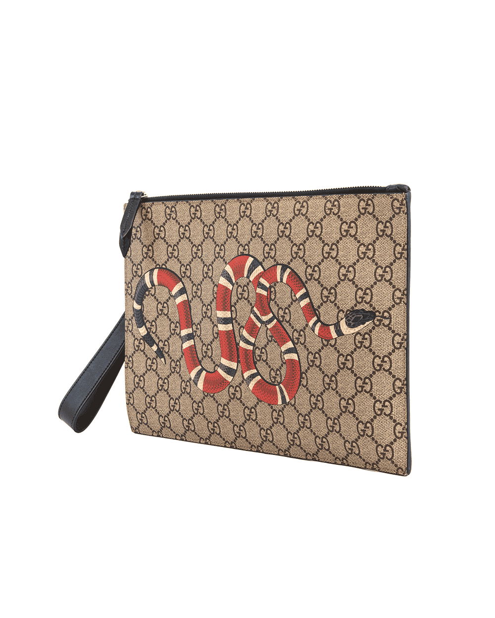 9 GUCCI BESTAIRY CLUTCH WITH KINGSNAKE BROWN GG MONOGRAM CANVAS SHW 473904 2149 0190