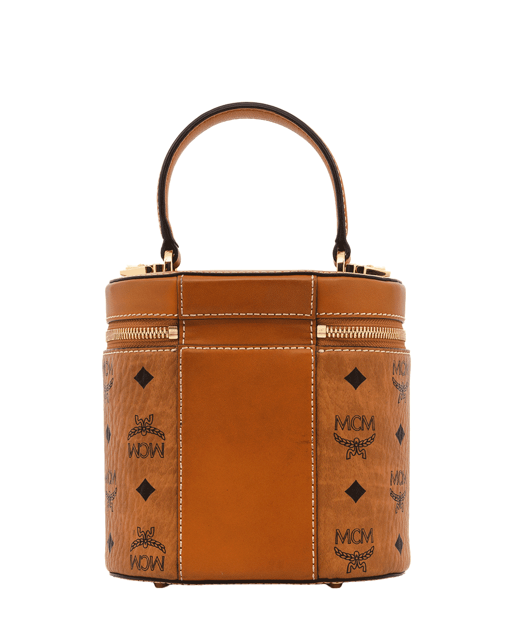 94 MCM CYLINDER CROSSBODY BAG BROWN CANVAS GHW WMRAACG01CO001 10012204 1548