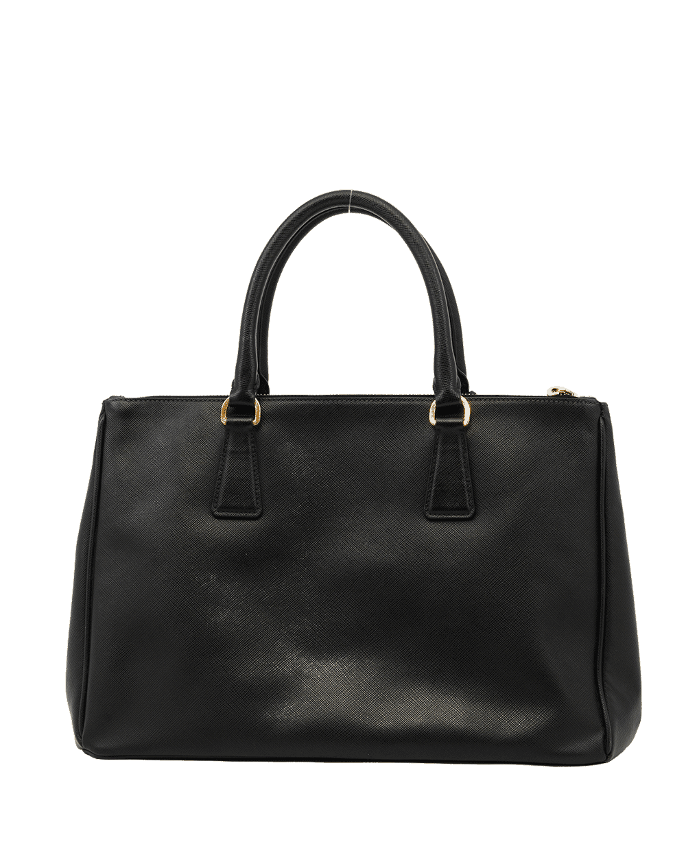99 PRADA GALLERIA MEDIUM BLACK SAFFIANO 2 ZIP GHW 1464