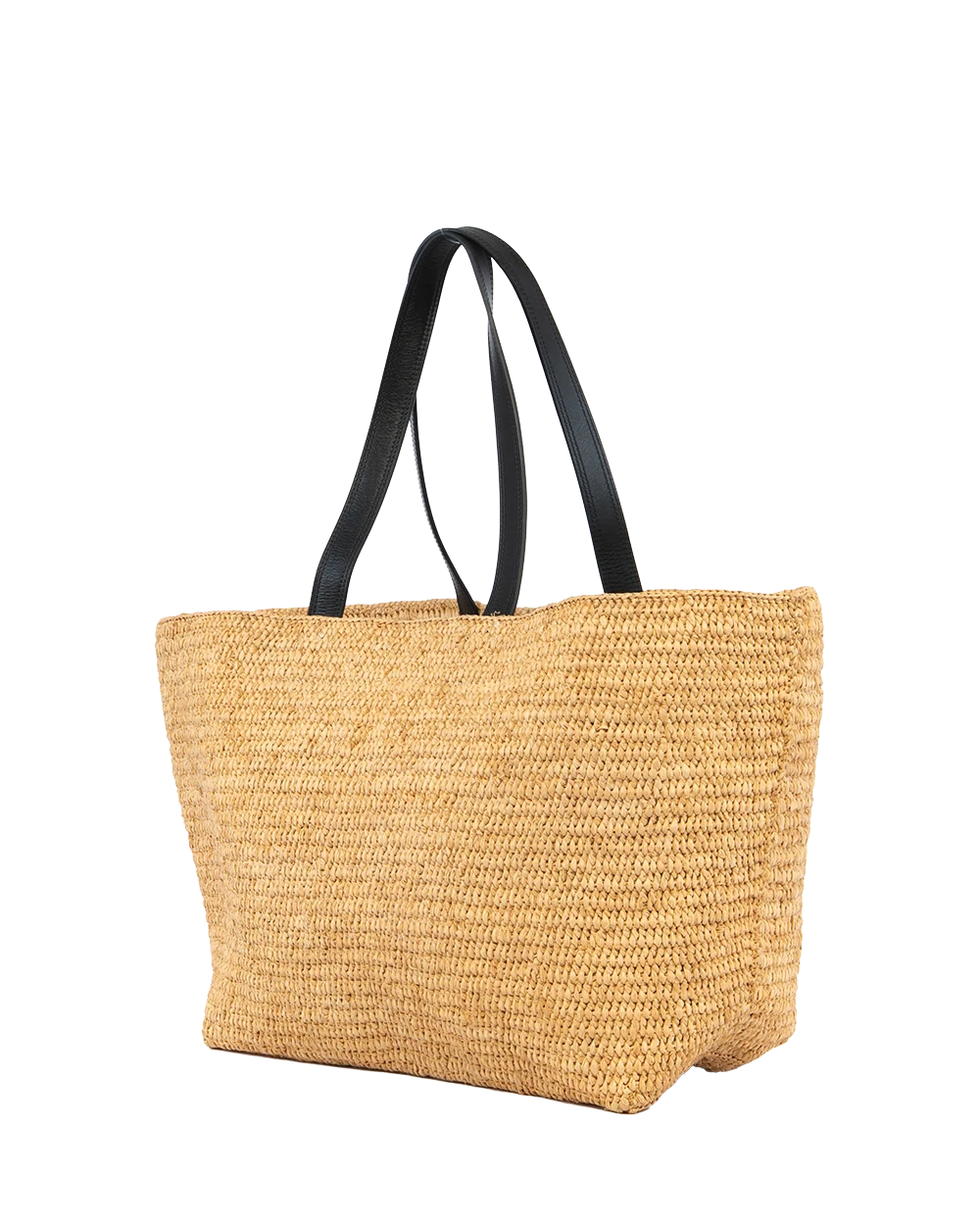 AMI PARIS RAFFIA LOGO TOTE BAG BROWN RAFFIA 0242