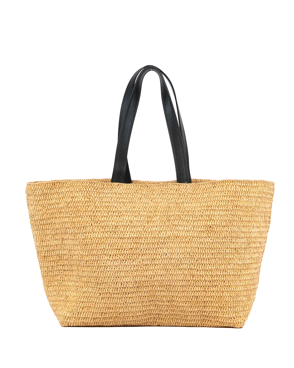 AMI PARIS RAFFIA LOGO TOTE BAG BROWN RAFFIA 0243