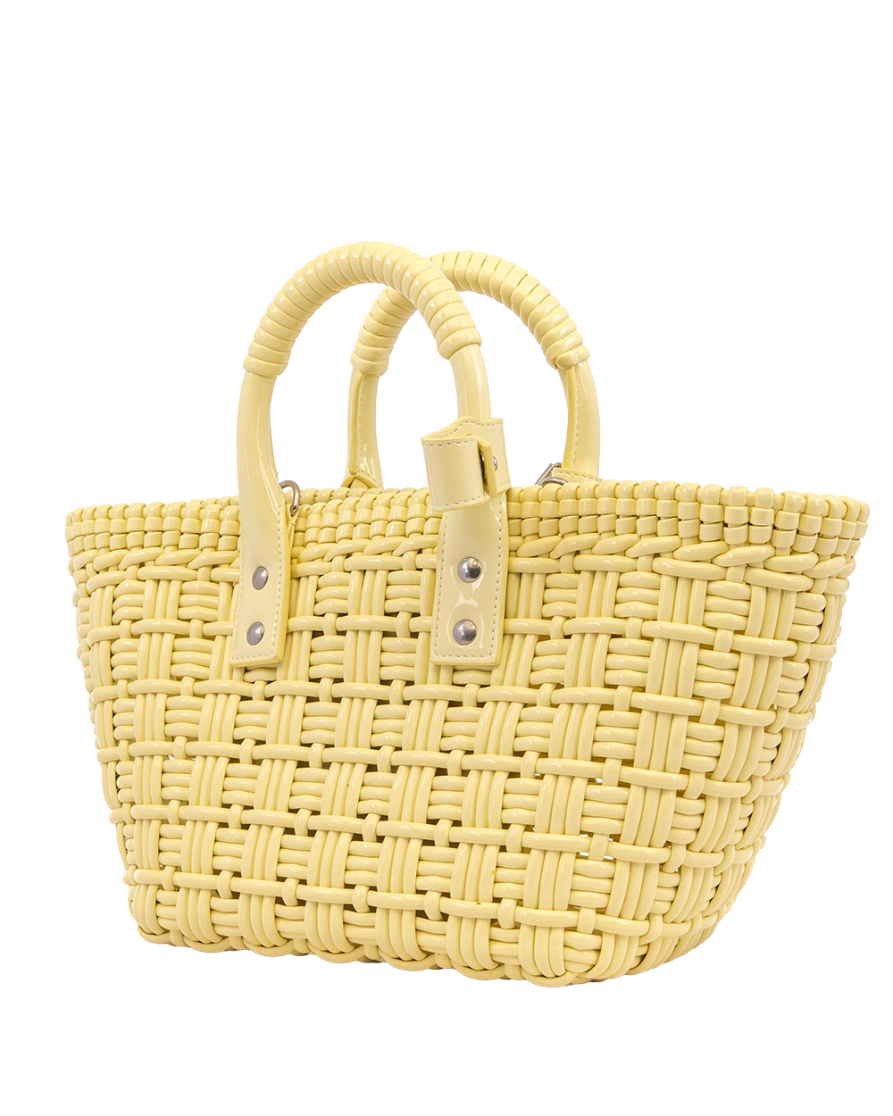 BALENCIAGA BRISTRO XS BASKET TOTE YELLOW CALF 671342 7408 Q 002123 43419