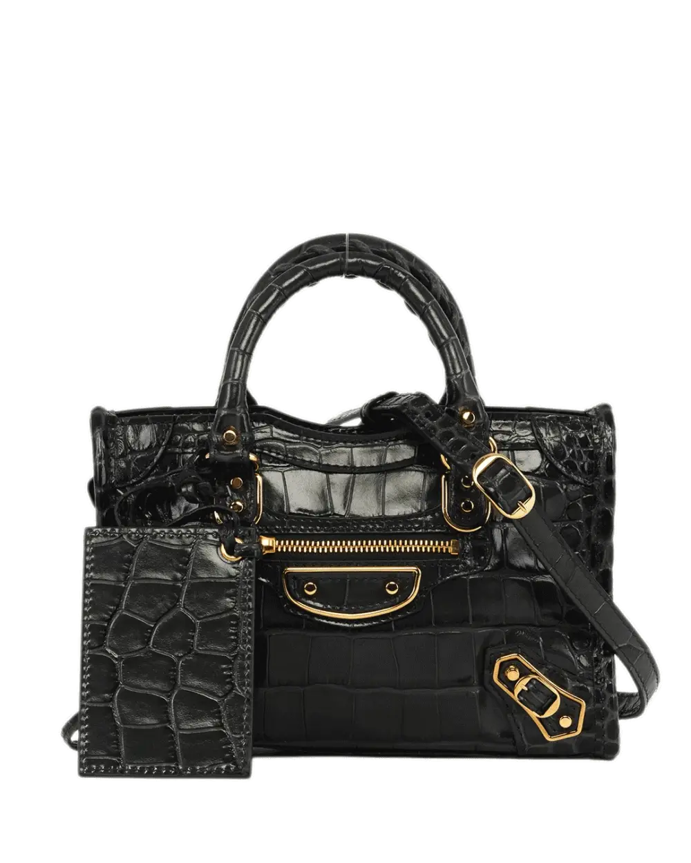 BALENCIAGA CITY EDGE MINI GREEN CROC EMBOSSED GHW 505982 1300 P 635269 2108