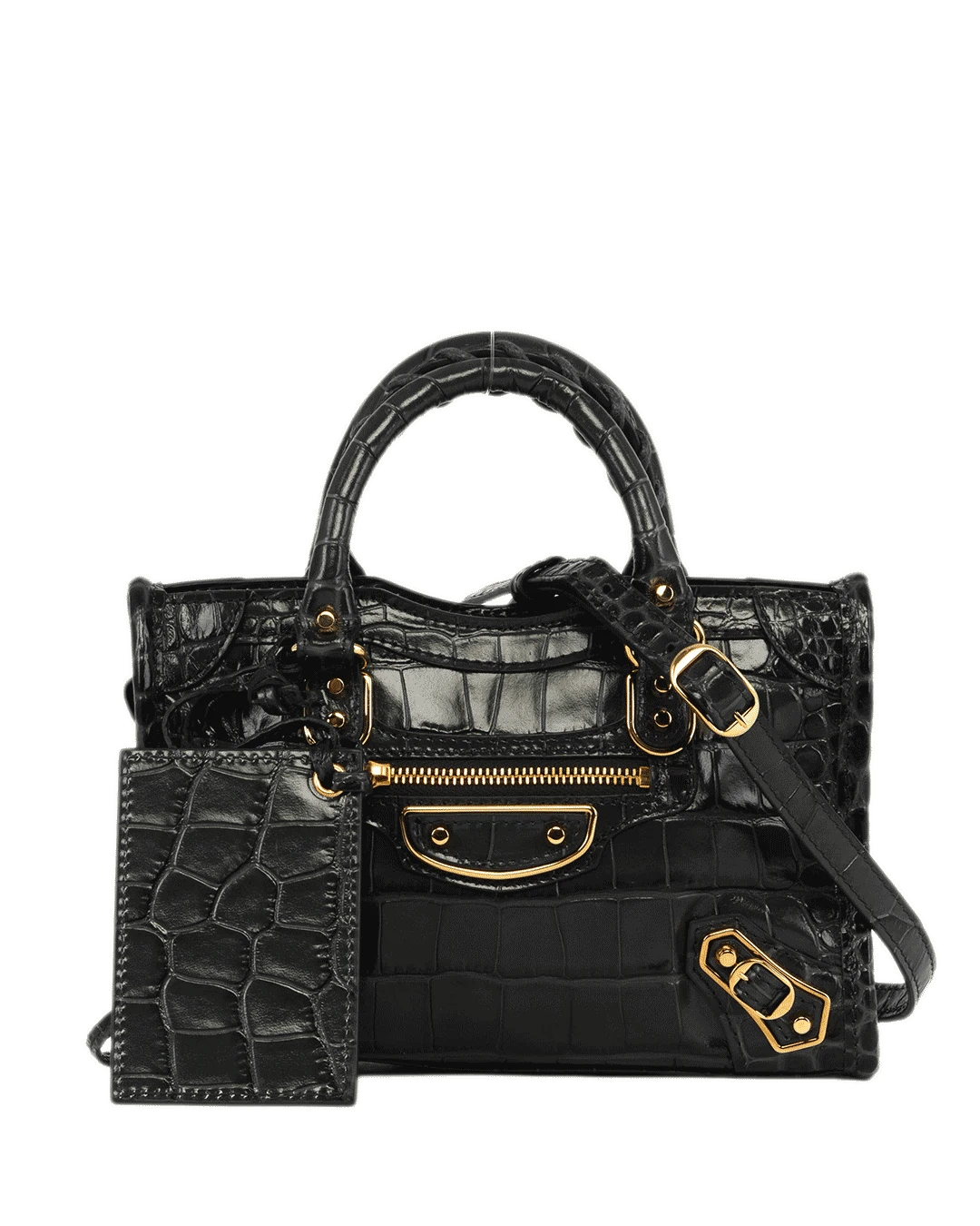 BALENCIAGA CITY EDGE MINI GREEN CROC EMBOSSED GHW 505982 1300 P 635269 2108