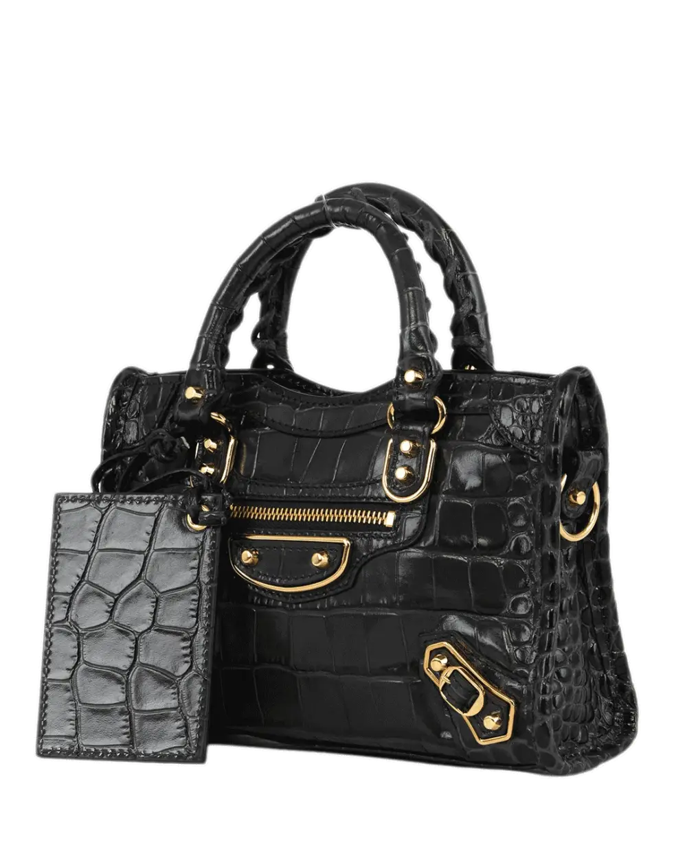 BALENCIAGA CITY EDGE MINI GREEN CROC EMBOSSED GHW 505982 1300 P 635269 2109