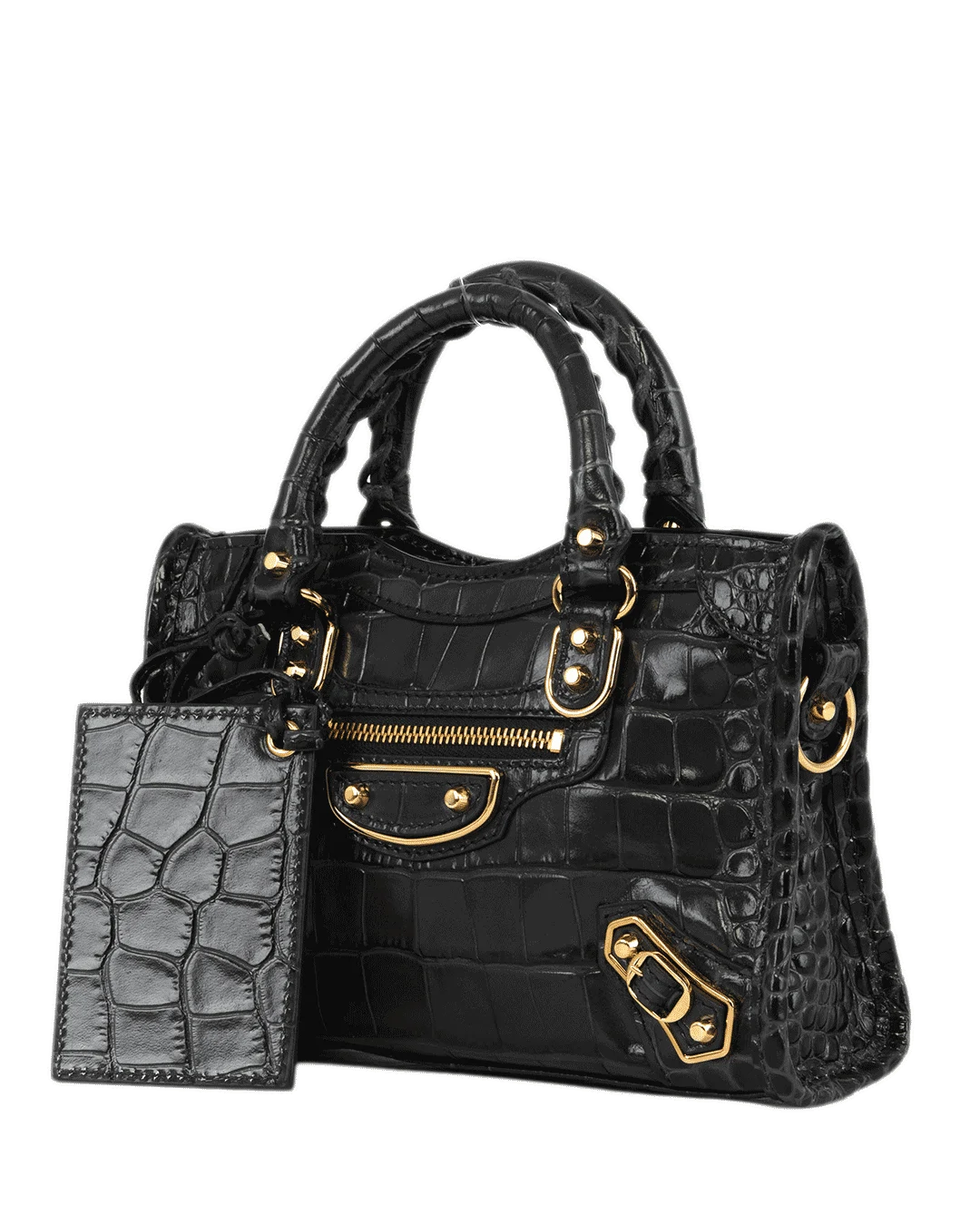 BALENCIAGA CITY EDGE MINI GREEN CROC EMBOSSED GHW 505982 1300 P 635269 2109