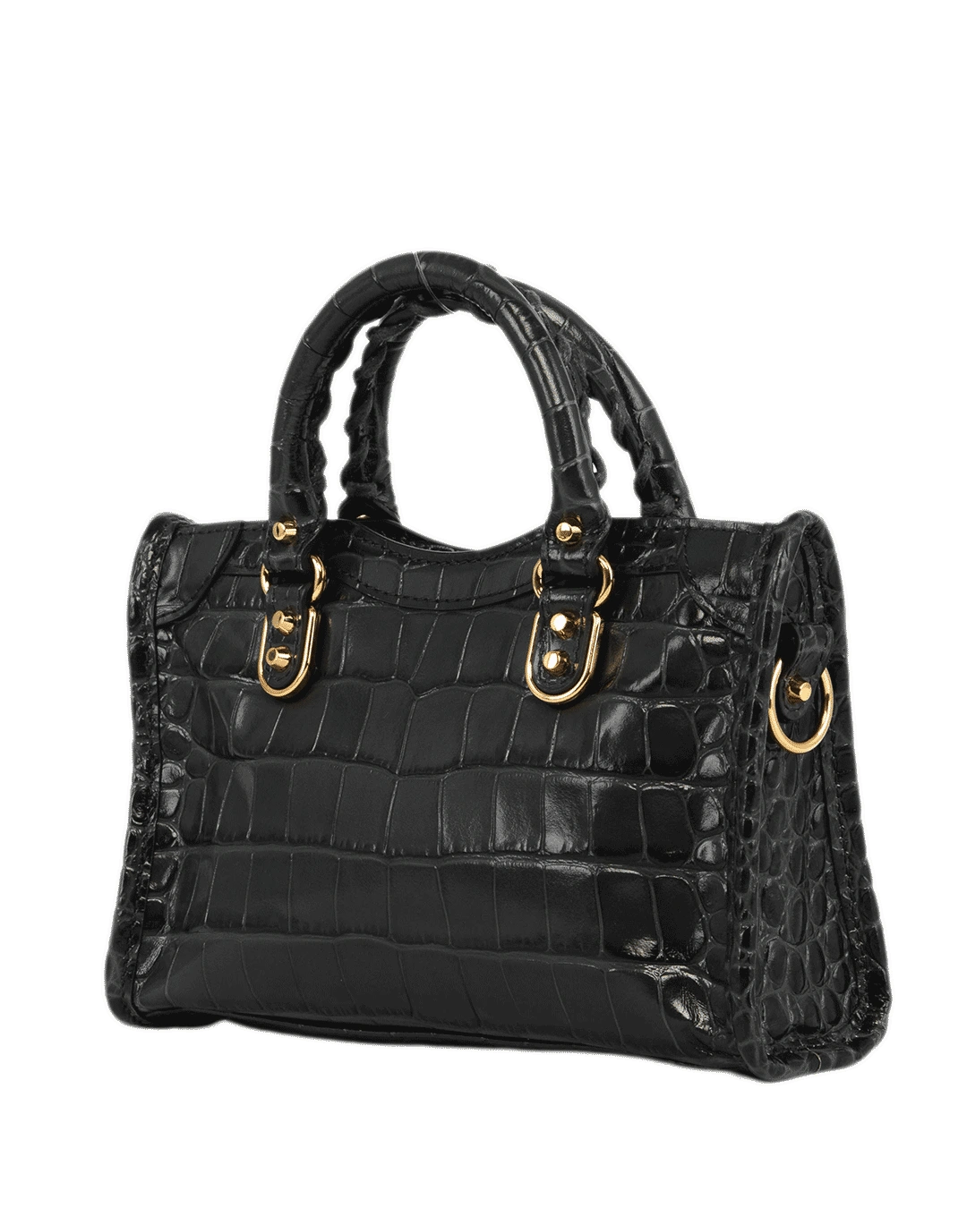 BALENCIAGA CITY EDGE MINI GREEN CROC EMBOSSED GHW 505982 1300 P 635269 2110