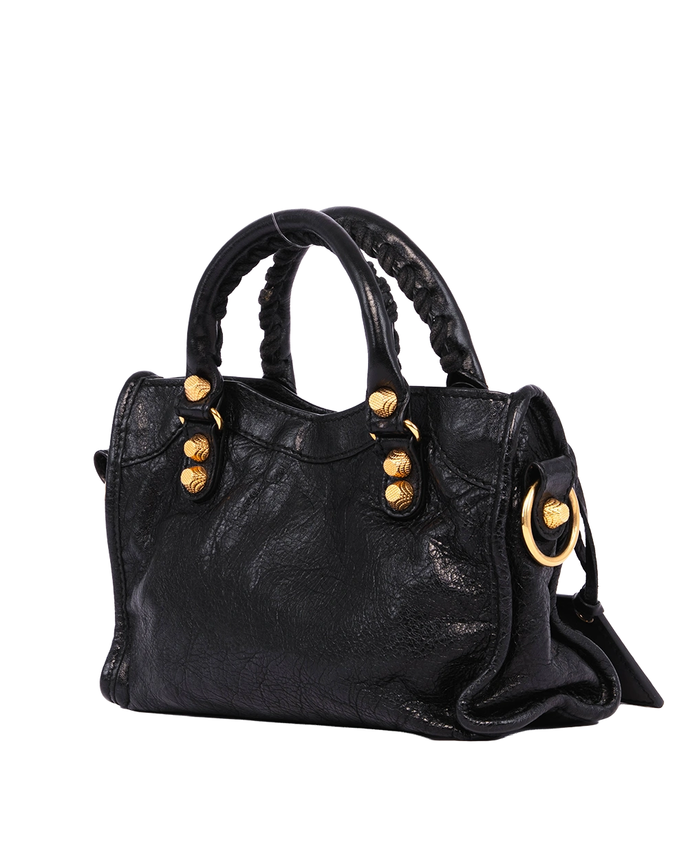 BALENCIAGA CITY GIANT MINI BLACK CALF GHW 309544 1000 E 535269 21176