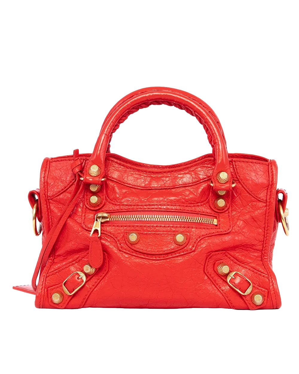 BALENCIAGA CITY GIANT MINI RED LAMB GHW STAMP J 2013 21157