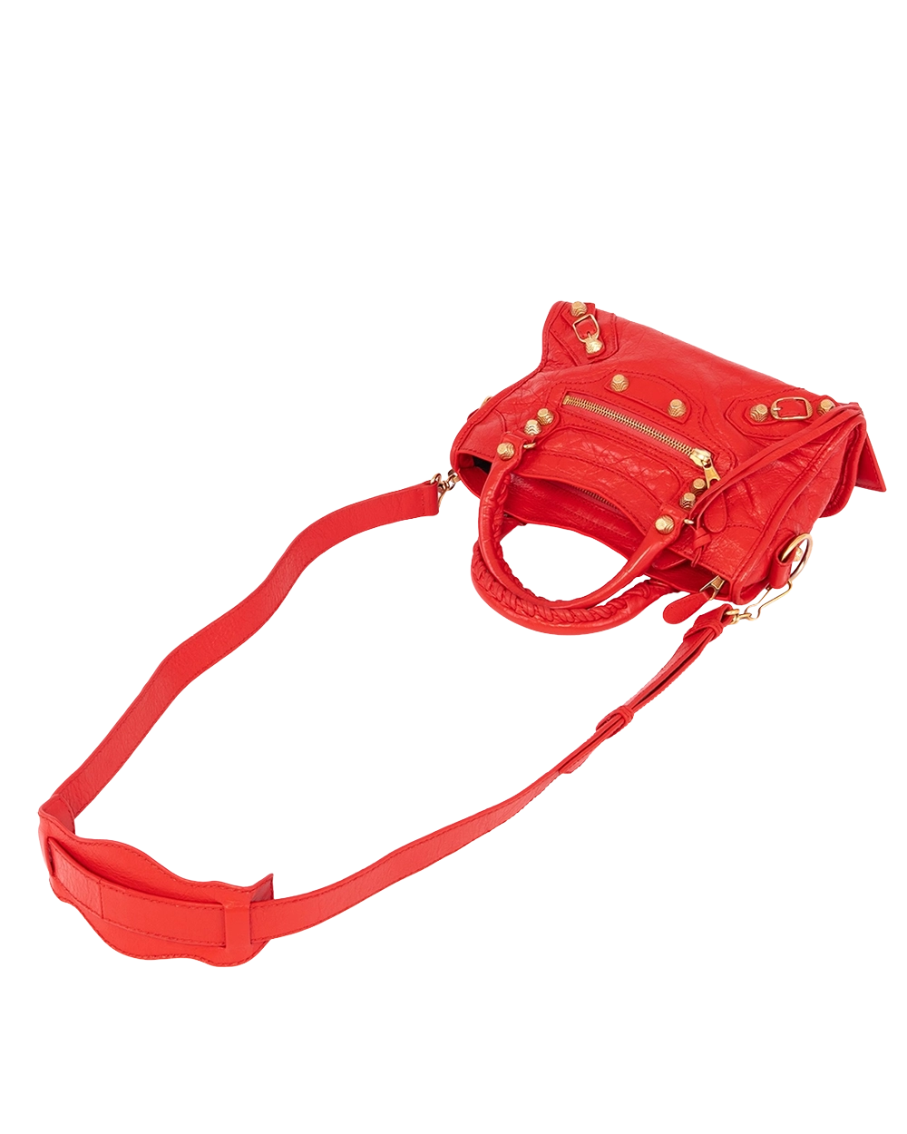 BALENCIAGA CITY GIANT MINI RED LAMB GHW STAMP J 2013 21169