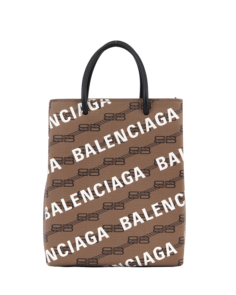 BALENCIAGA SHOPPING TOTE MINI BROWN BB MONOGRAM CANVAS GHW 693805 2769 P 493075 1205