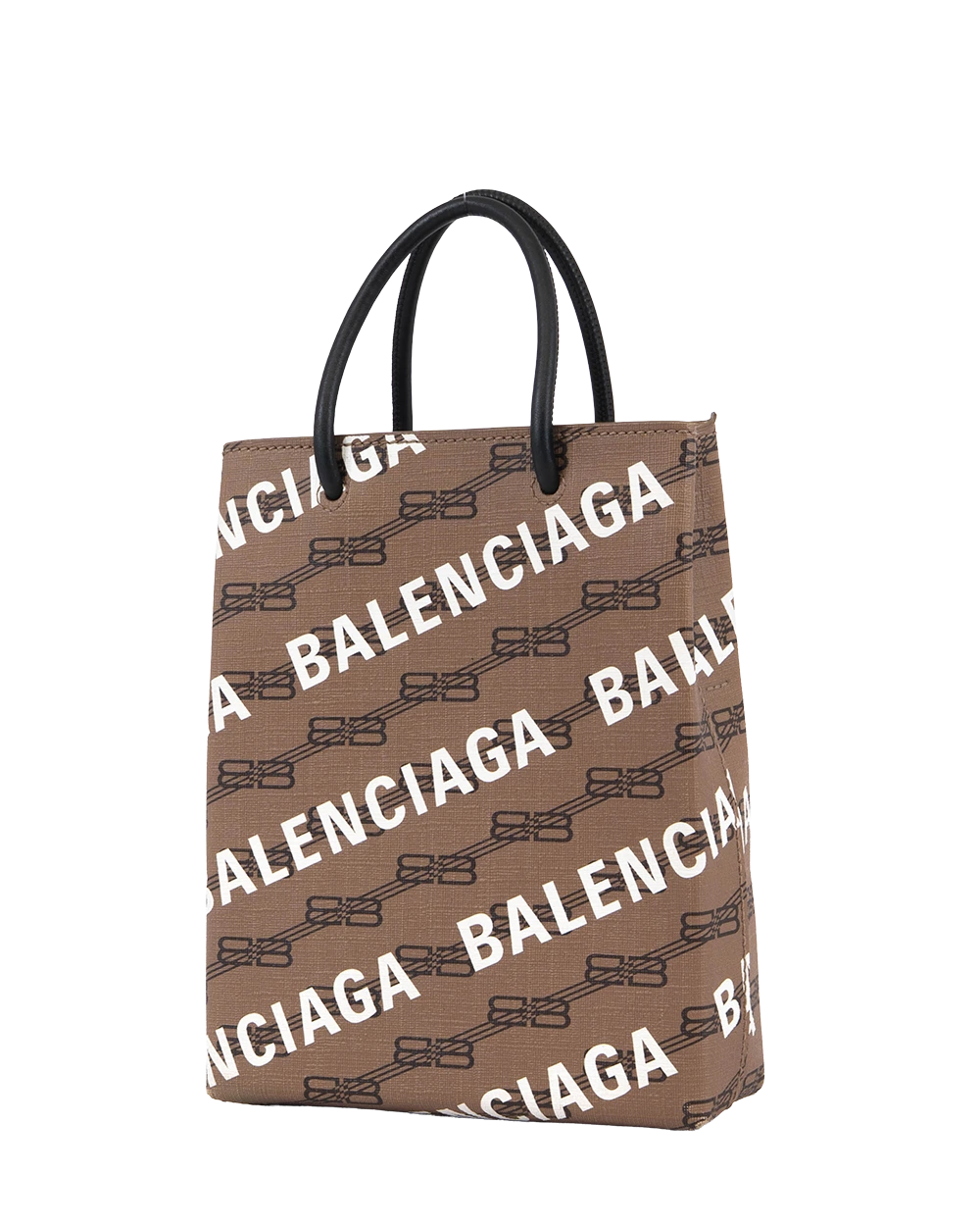 BALENCIAGA SHOPPING TOTE MINI BROWN BB MONOGRAM CANVAS GHW 693805 2769 P 493075 1206