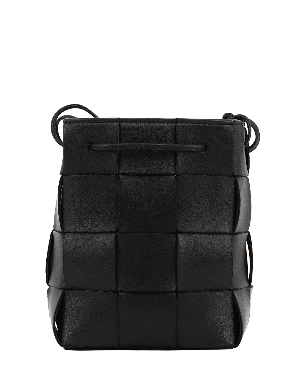 BOTTEGA CASSETTE BUCKET SMALL BLACK CALF MICROCHIP 4095