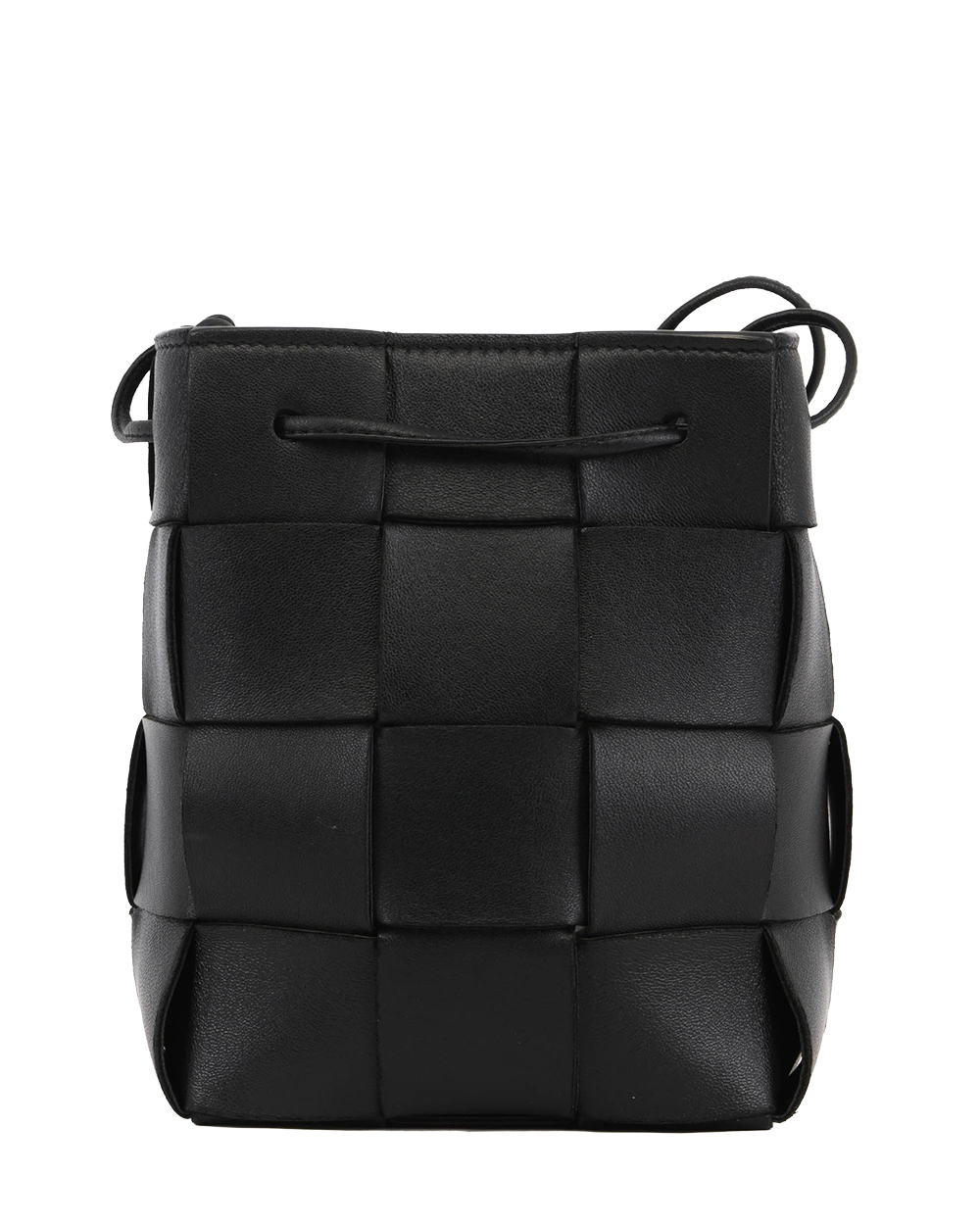 BOTTEGA CASSETTE BUCKET SMALL BLACK CALF MICROCHIP 4098