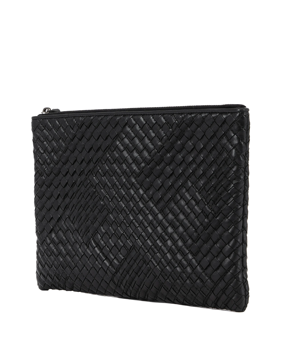 BOTTEGA FLAP POUCH BLACK CALF SHW B06451968B 0450
