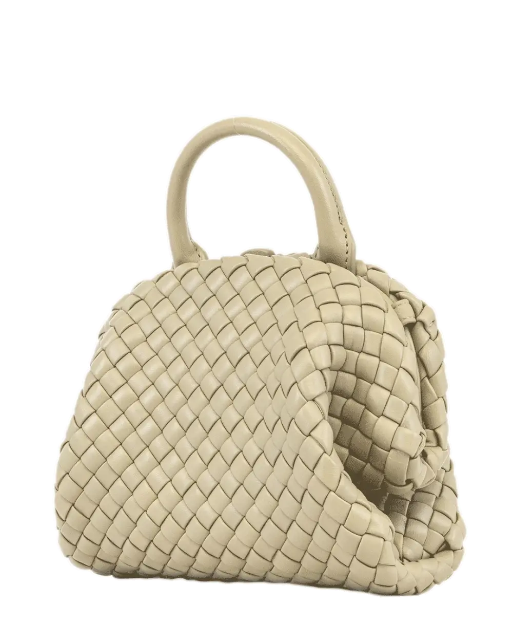 BOTTEGA INTRECCIATO TOP HANDLE MINI KHAKI CALF GHW P02593226H 3250