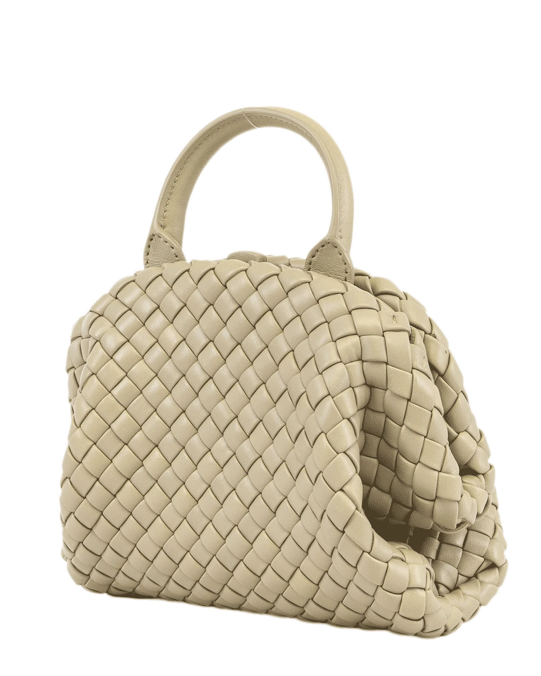 BOTTEGA INTRECCIATO TOP HANDLE MINI KHAKI CALF GHW P02593226H 3251