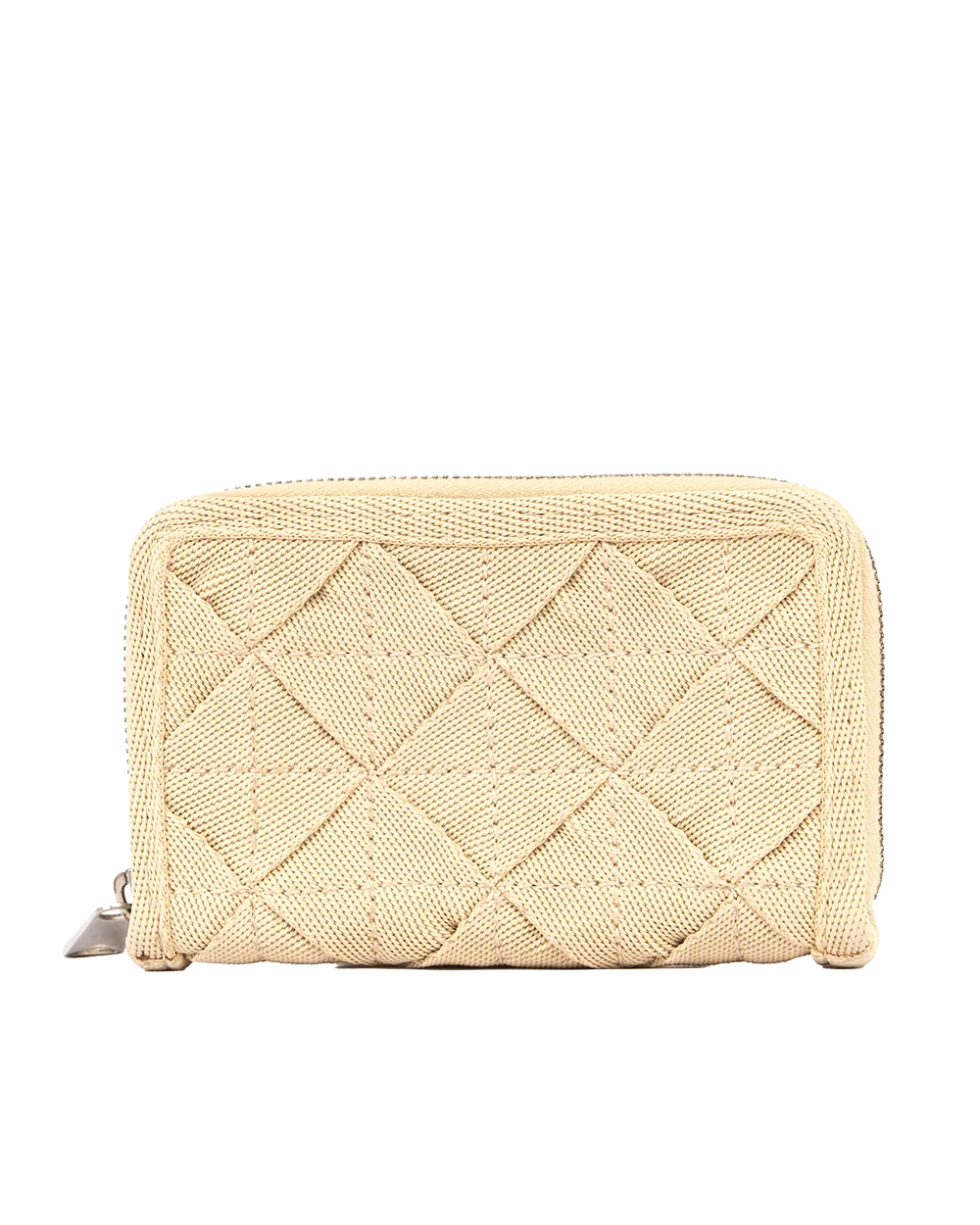 BOTTEGA ZIPPY WALLET MEDIUM BEIGE CANVAS SHW 0622