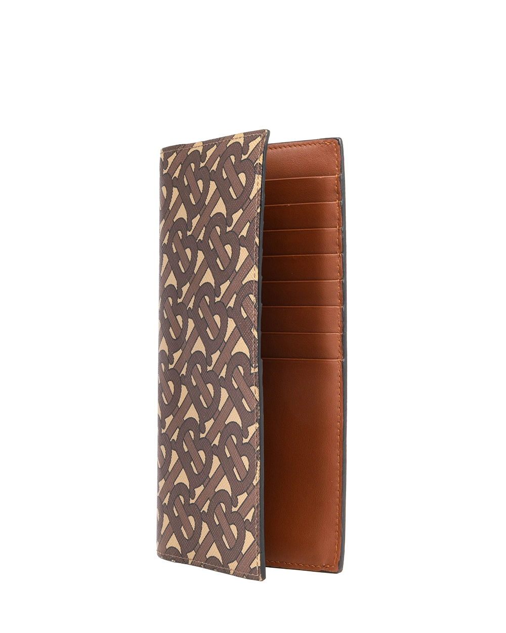 BURBERRY BI FOLD WALLET LONG BROWN CANVAS 0552