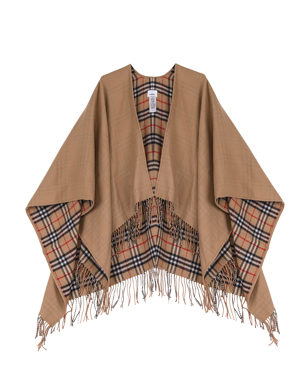 BURBERRY REVERSIBLE CHECK WOOL 130 X 130 CM BROWN 0807