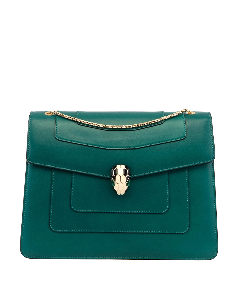 BVLGARI SERPENTI FOREVER MEDIUM GREEN CALF GHW 21826910 4648