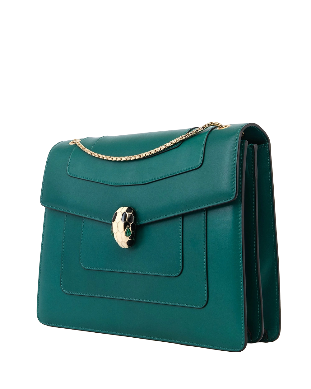 BVLGARI SERPENTI FOREVER MEDIUM GREEN CALF GHW 21826910 4650