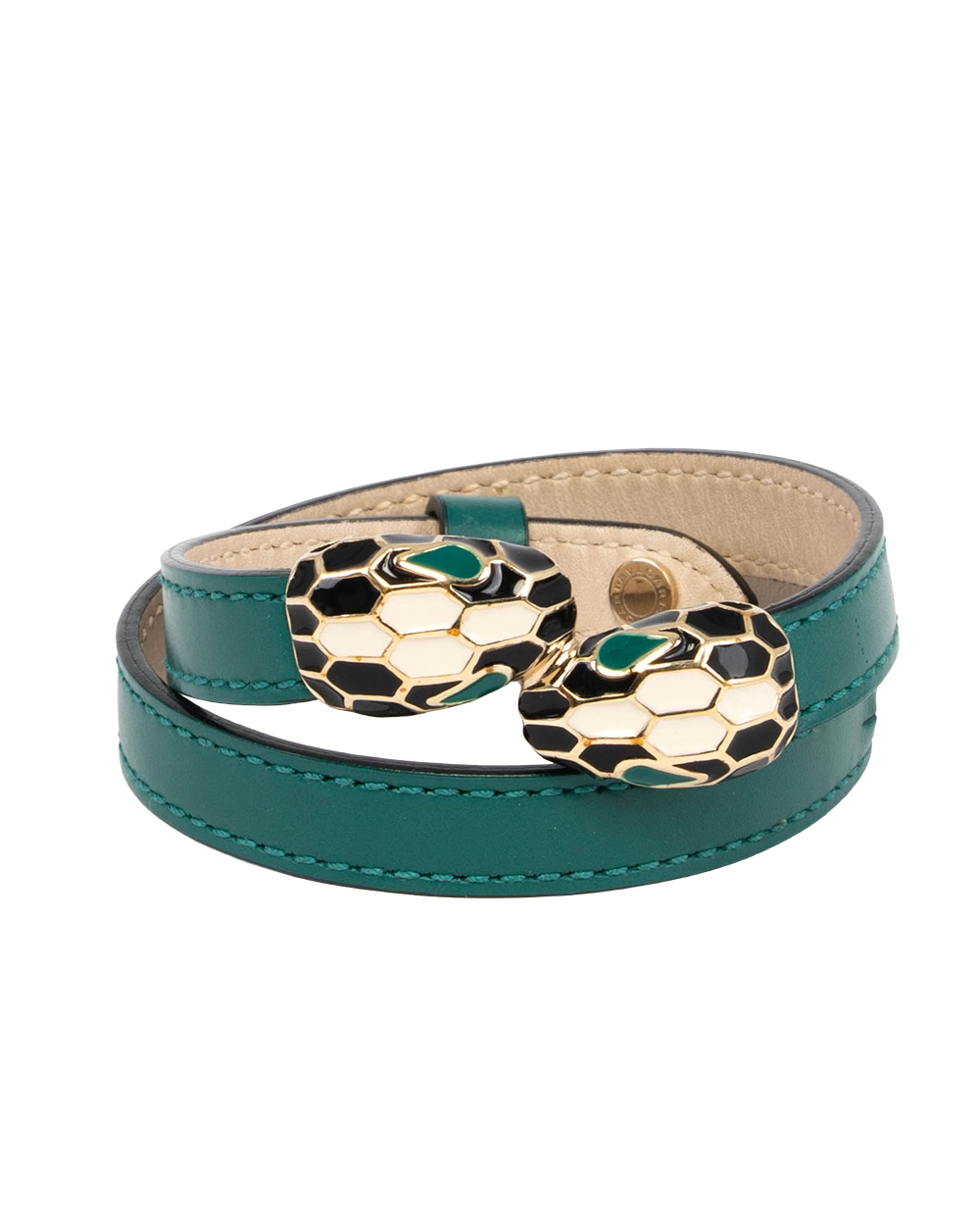 BVLGARI SERPENTI FOREVER TWO COIL BRACELET GREEN SHW 1045