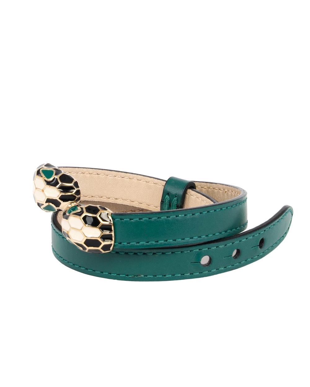 BVLGARI SERPENTI FOREVER TWO COIL BRACELET GREEN SHW 1046
