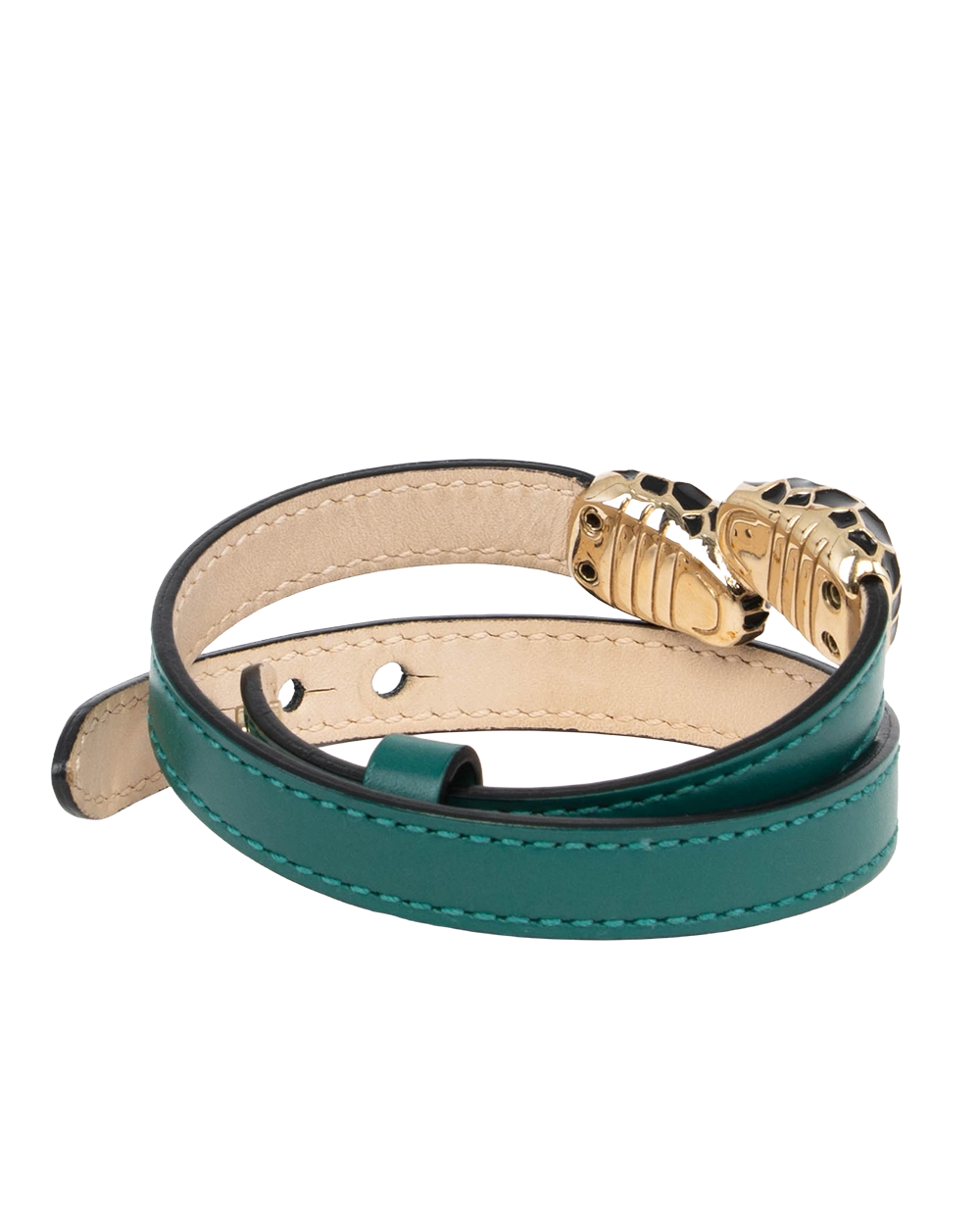 BVLGARI SERPENTI FOREVER TWO COIL BRACELET GREEN SHW 1047